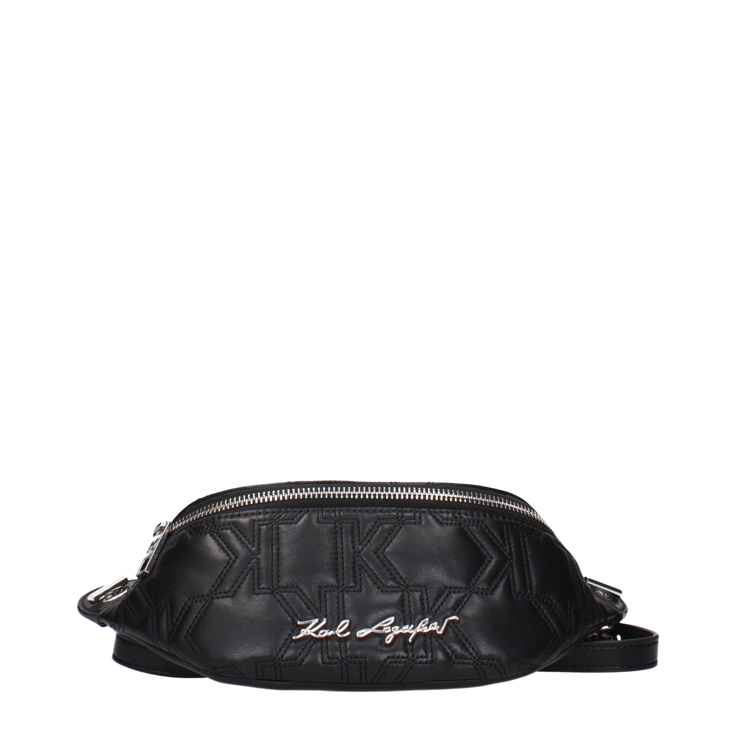 Karl Lagerfeld Black Leather Backpack Karl Lagerfeld