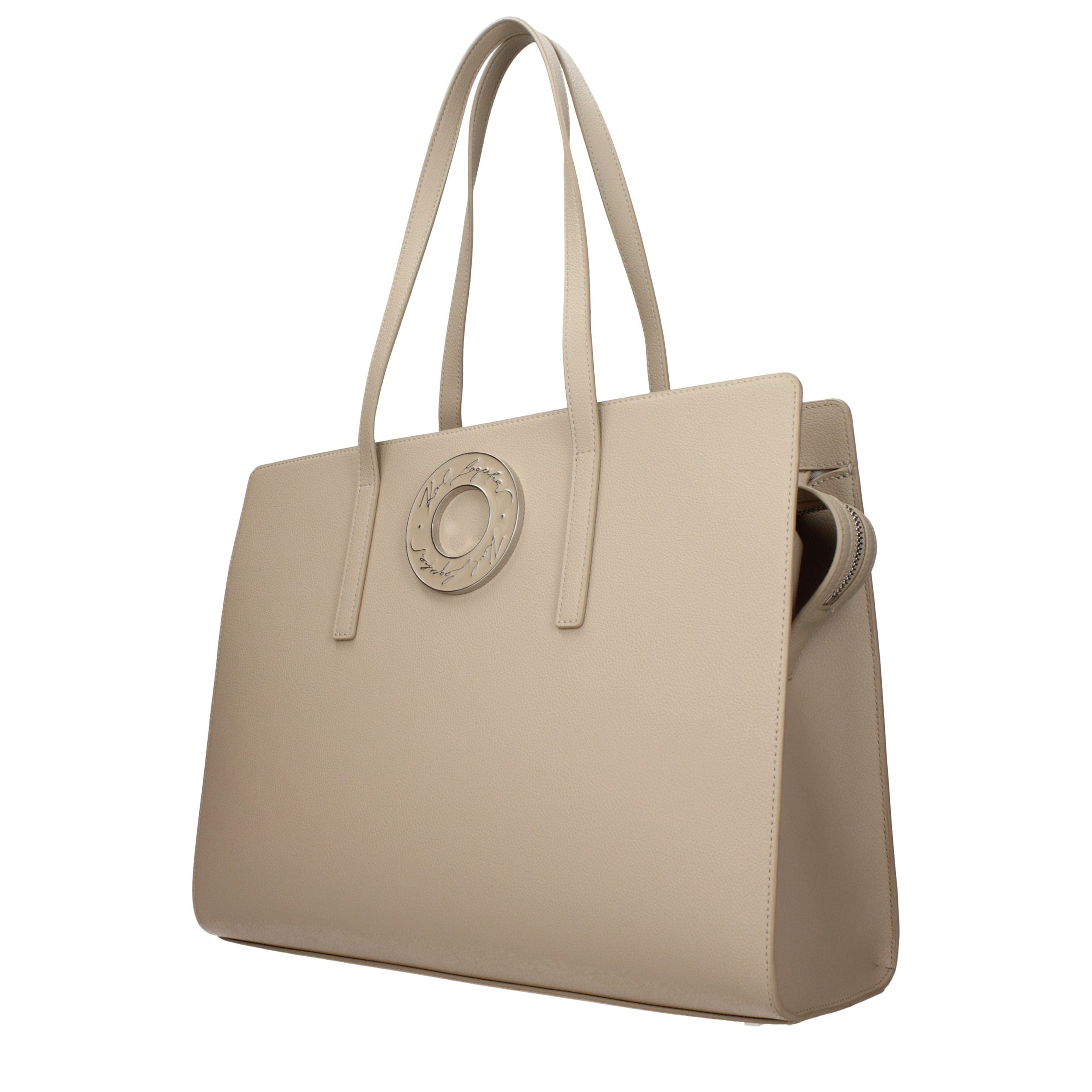 Karl Lagerfeld Beige Leather Shoulder Bag Karl Lagerfeld