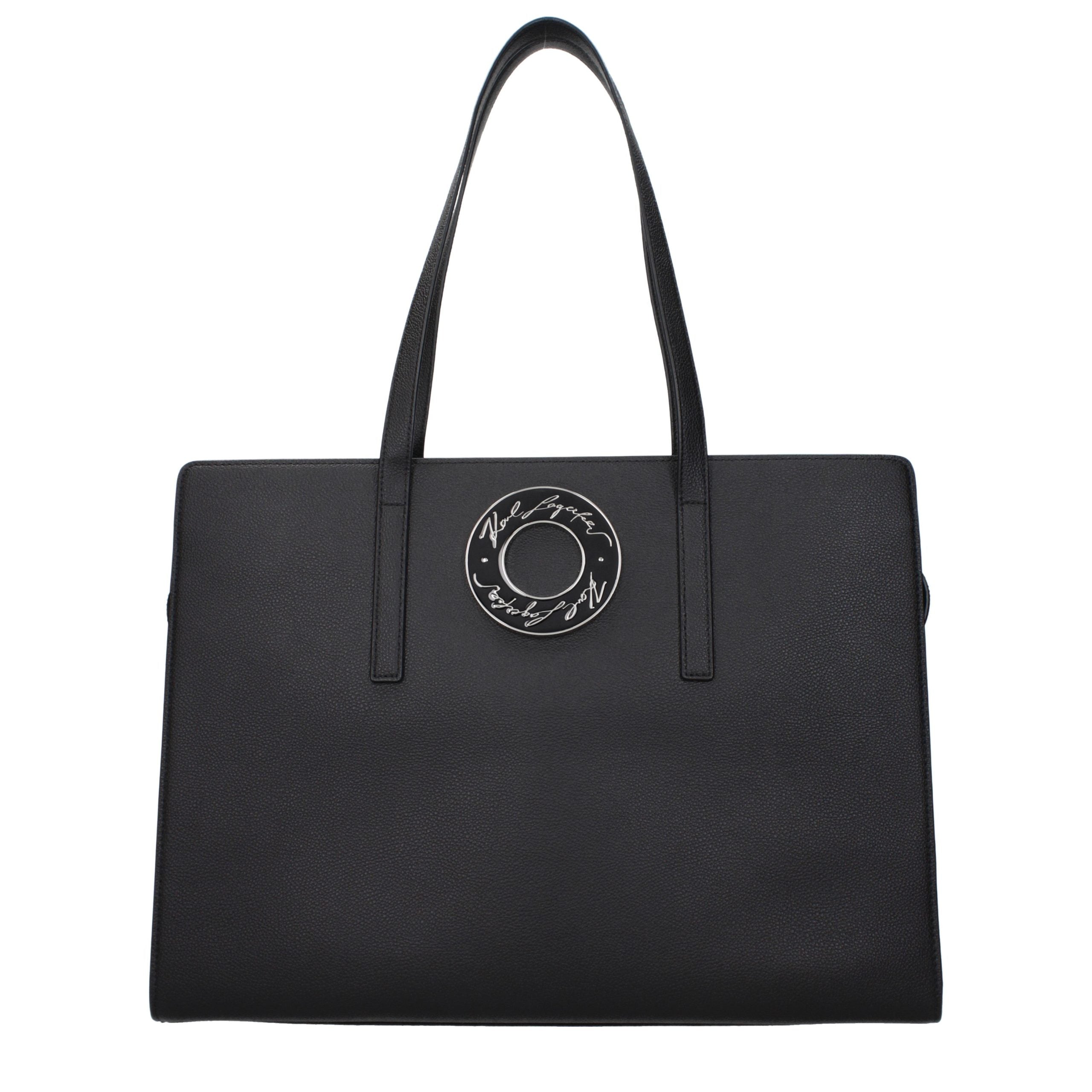 Karl Lagerfeld Black Leather Shoulder Bag Karl Lagerfeld