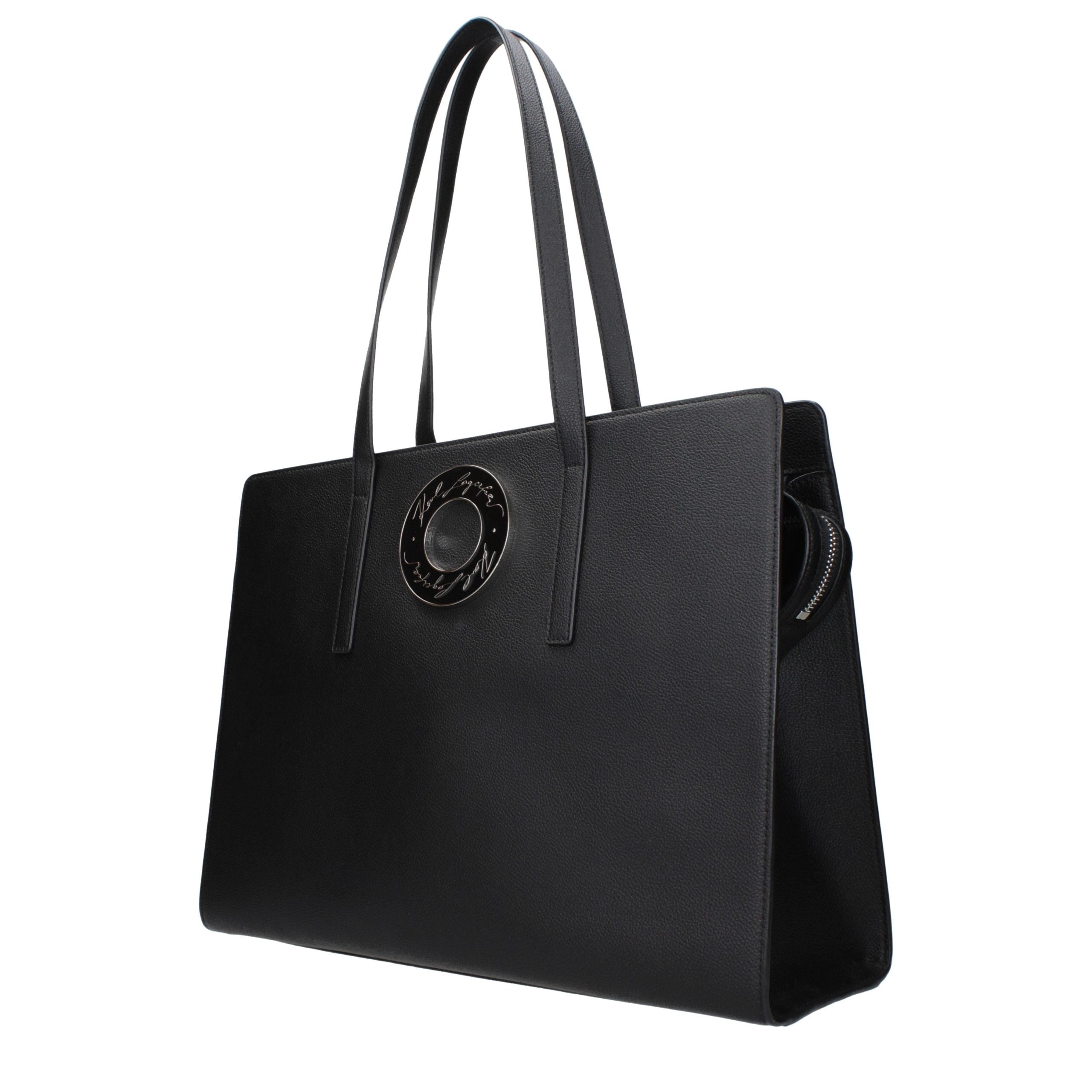 Karl Lagerfeld Black Leather Shoulder Bag Karl Lagerfeld
