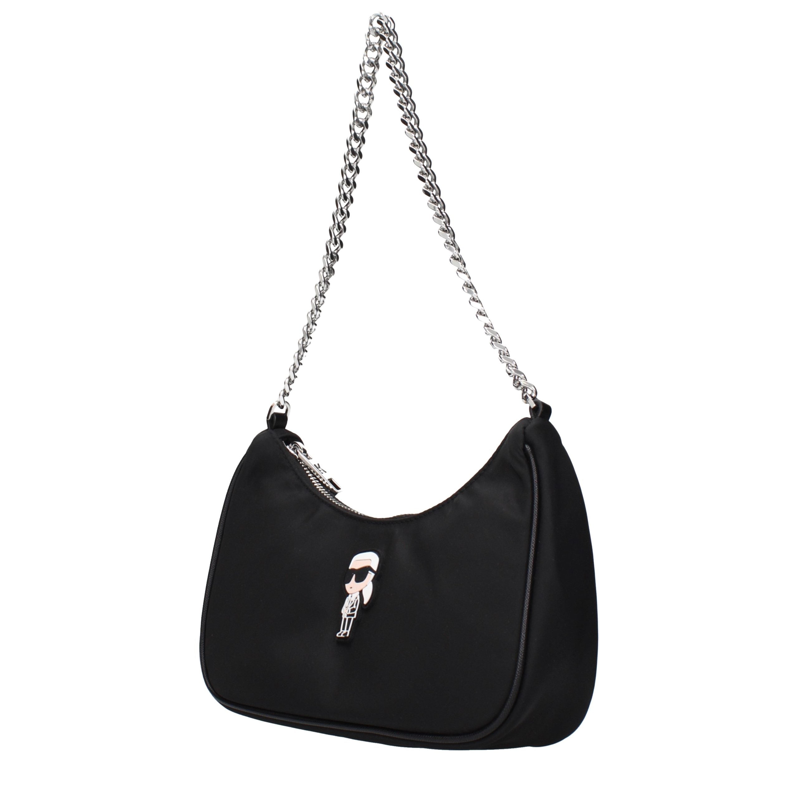 Karl Lagerfeld Black Fabric Shoulder Bag Karl Lagerfeld