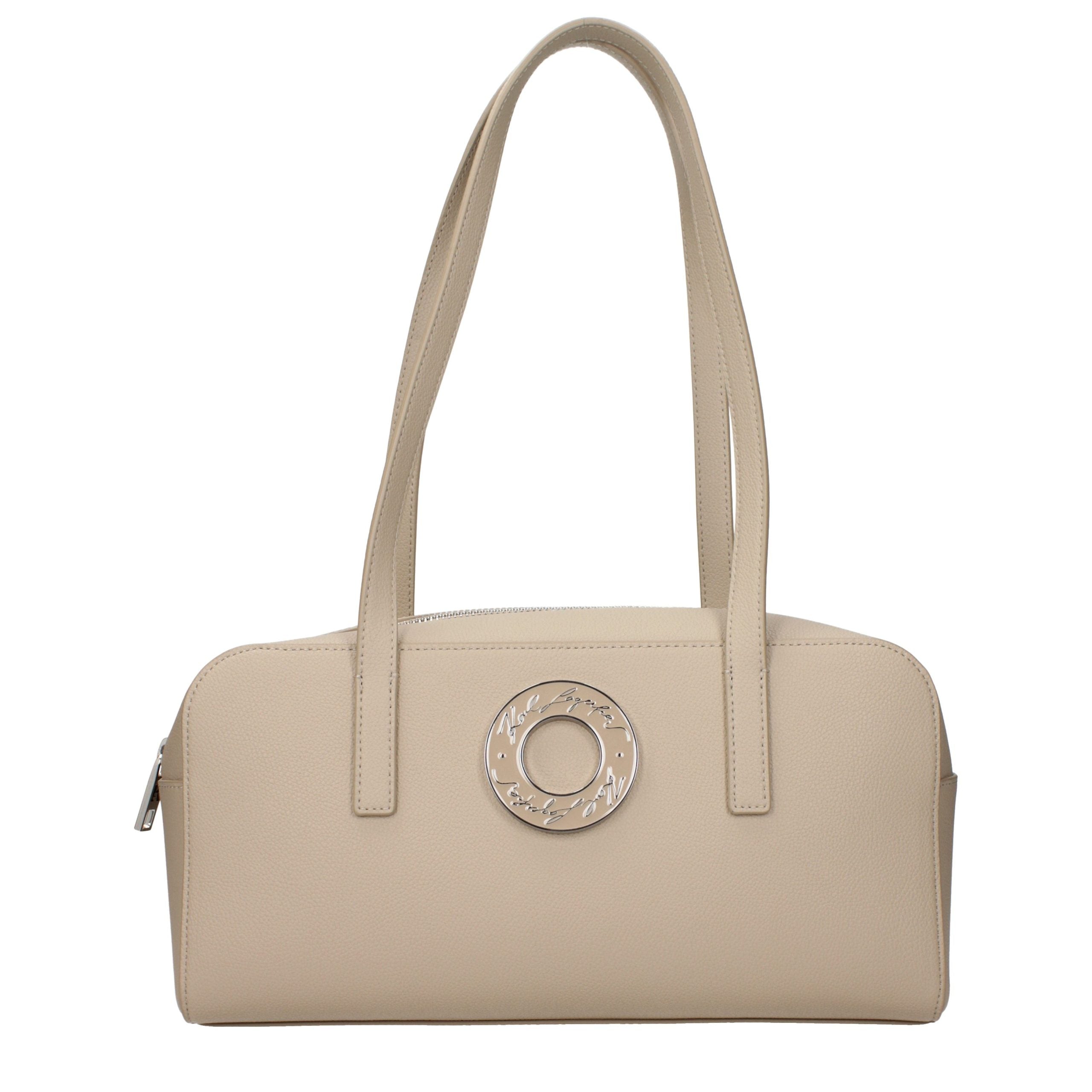 Karl Lagerfeld Beige Leather Shoulder Bag Karl Lagerfeld