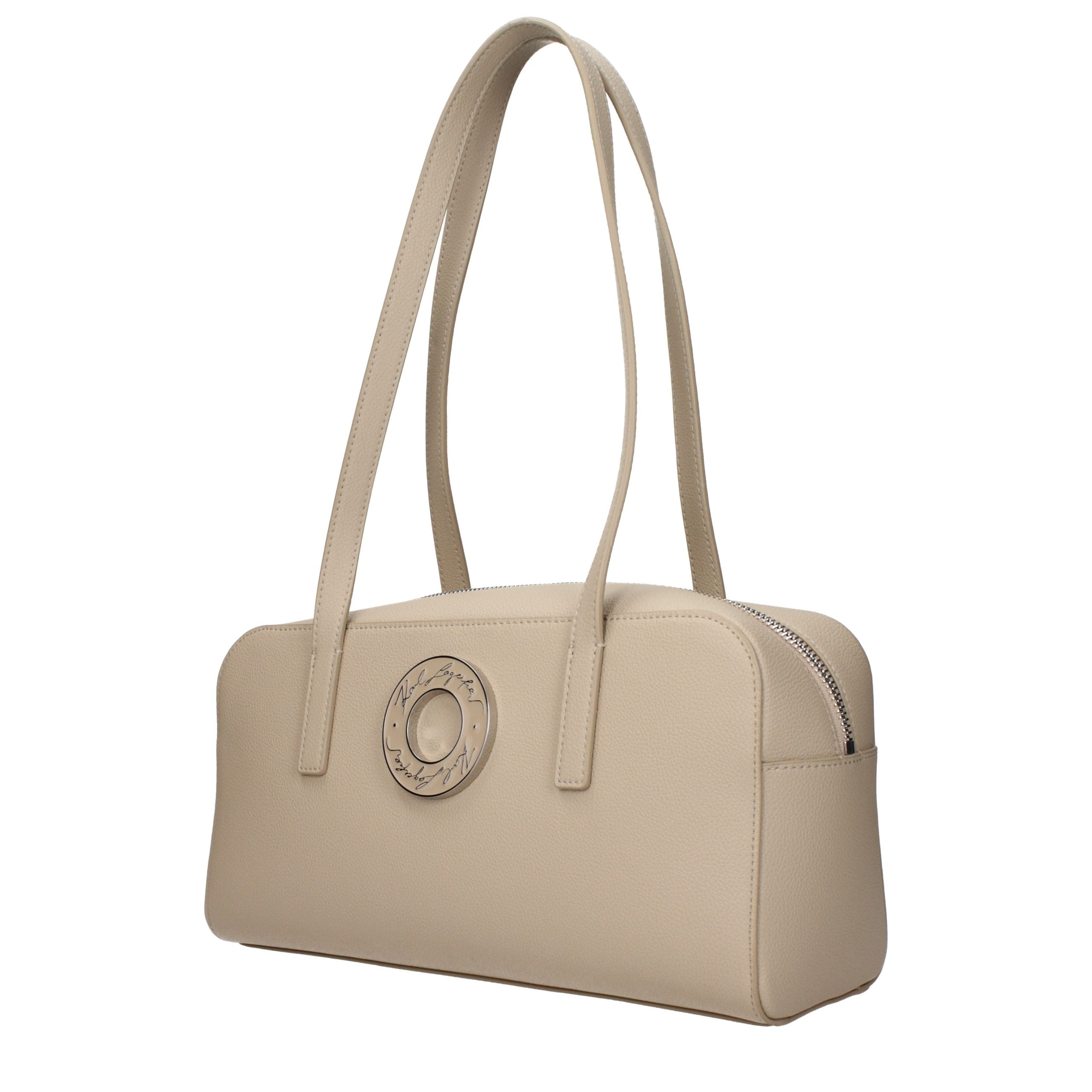 Karl Lagerfeld Beige Leather Shoulder Bag Karl Lagerfeld