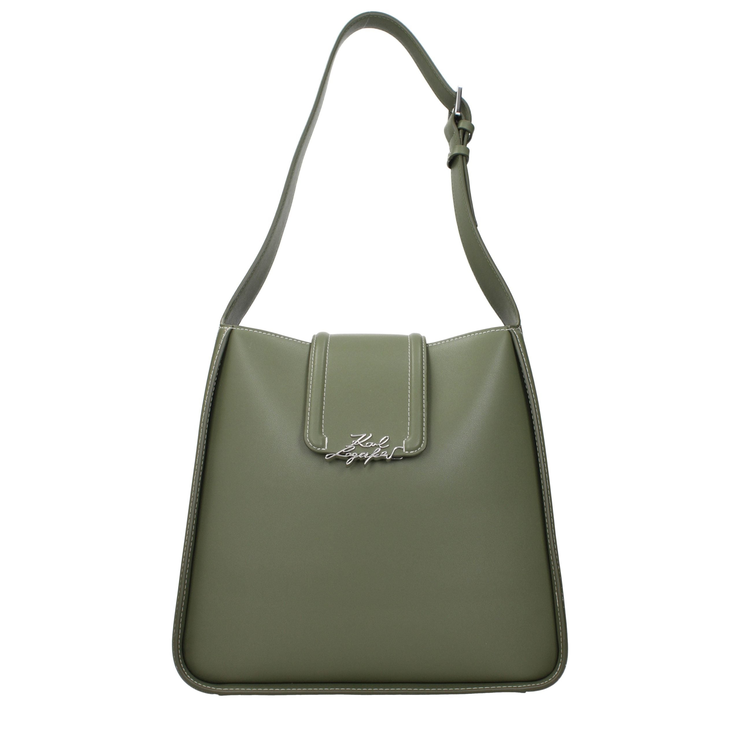 Karl Lagerfeld Green Leather Shoulder Bag Karl Lagerfeld