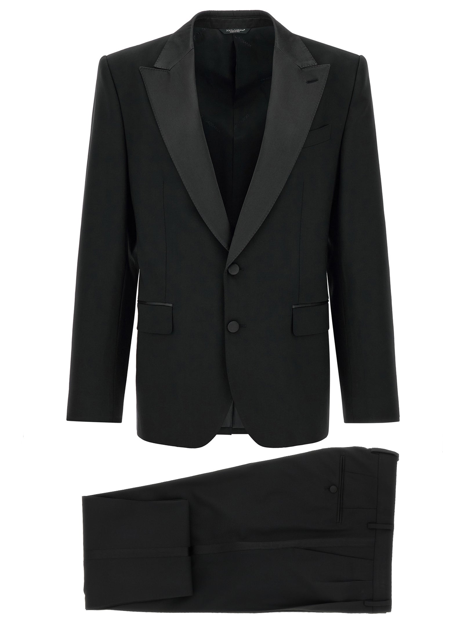 Dolce & Gabbana Black Virgin Wool Two-Piece Suit Dolce & Gabbana