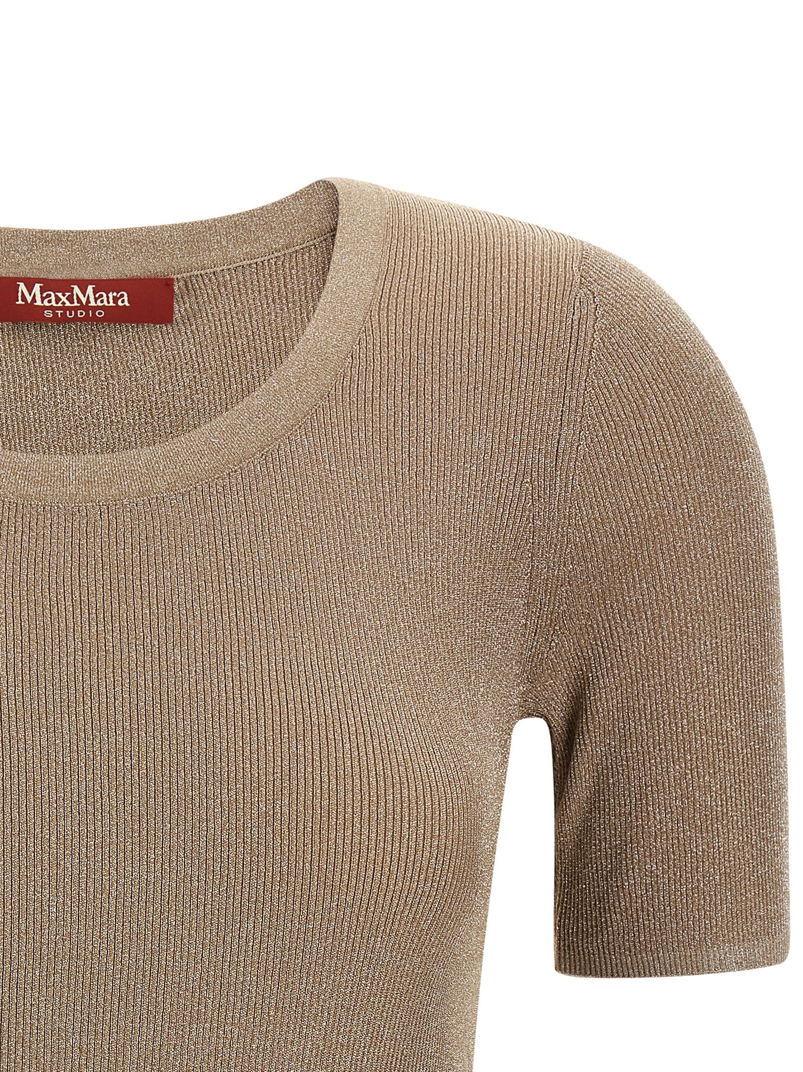 Max Mara Beige Polyamide T-Shirt Max Mara