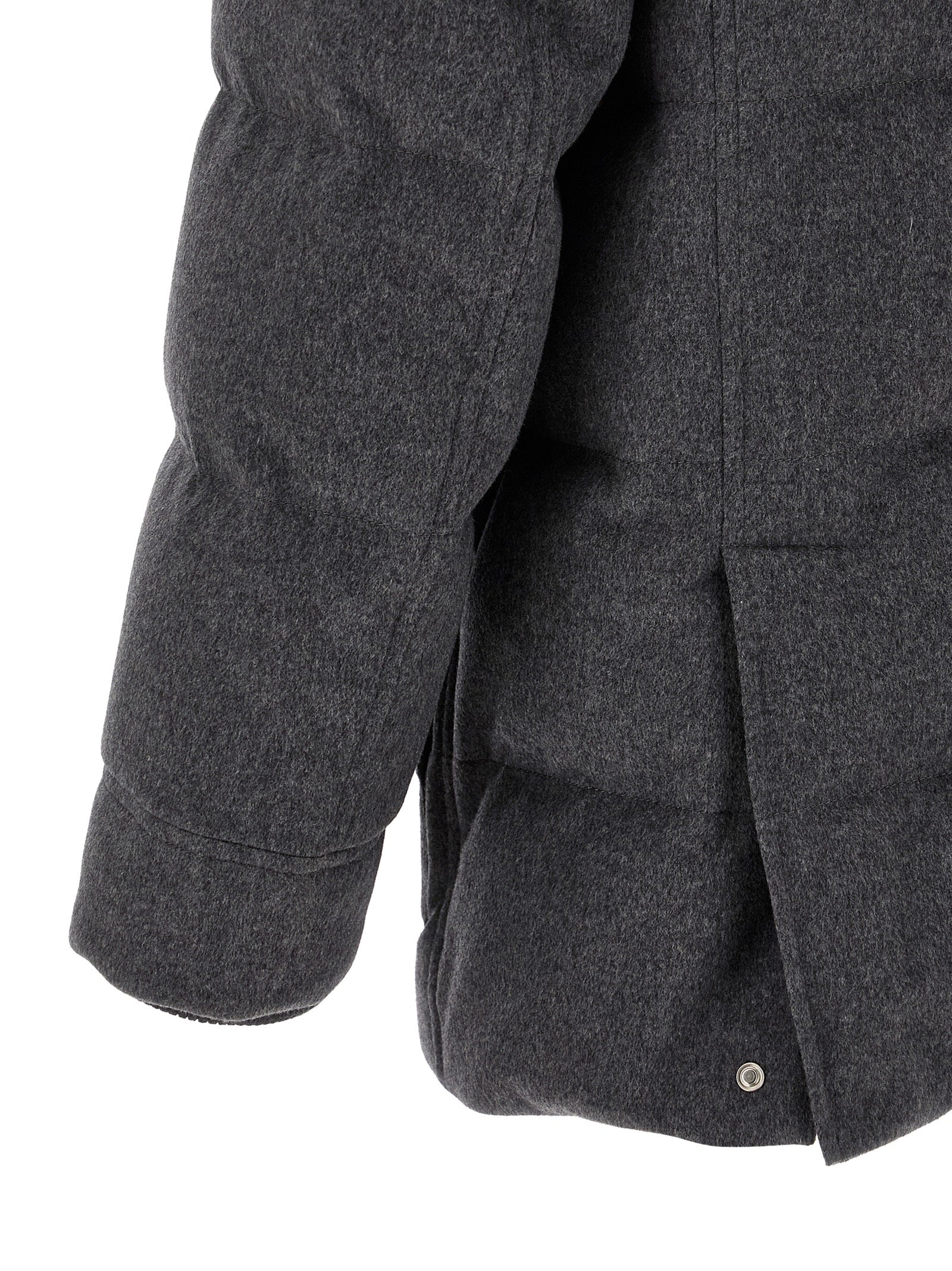 Brunello Cucinelli Gray Wool Parka Brunello Cucinelli