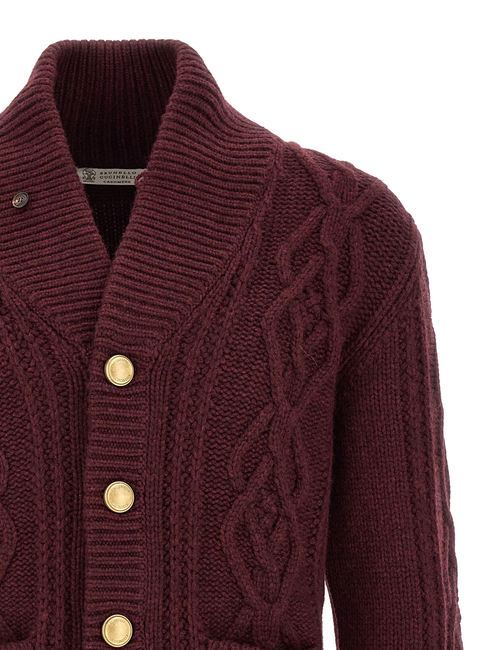 Brunello Cucinelli Bordeaux Cashmere Cardigan Brunello Cucinelli