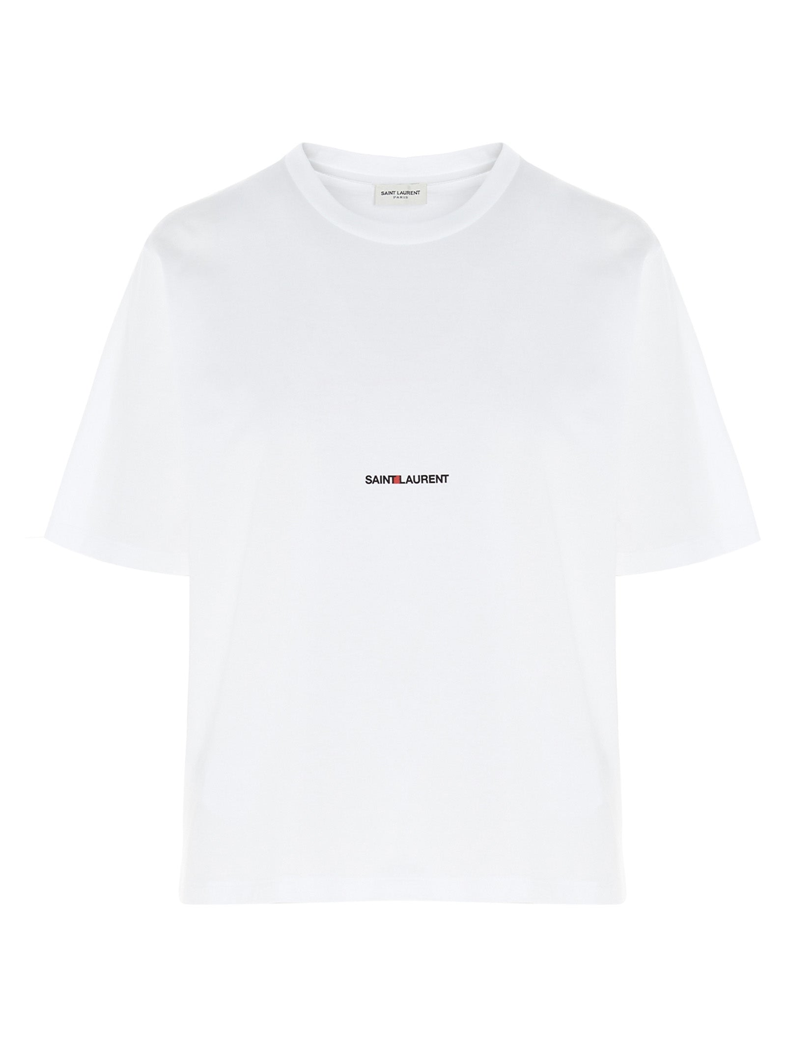 Saint Laurent White Cotton T-Shirt Saint Laurent