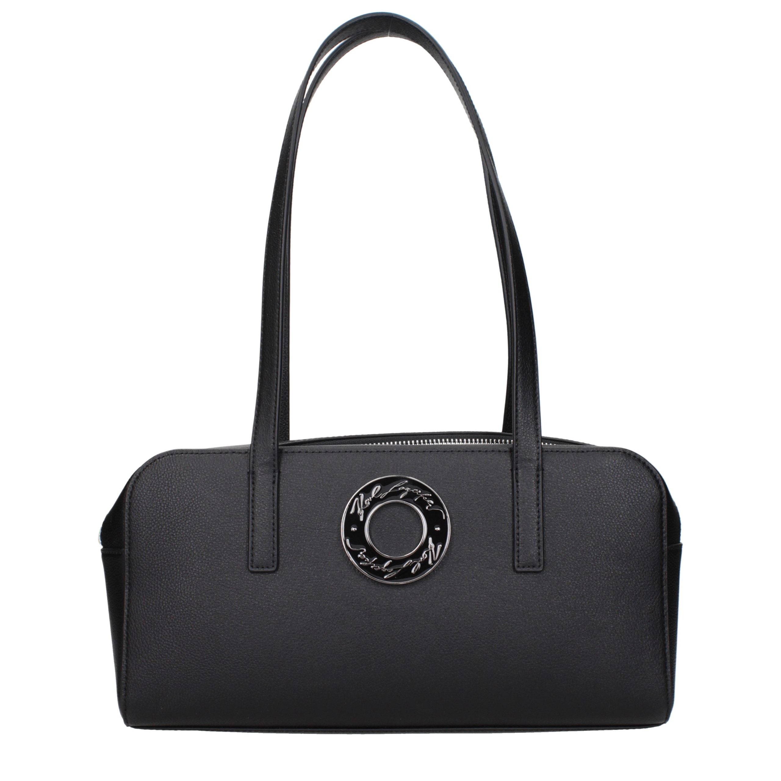 Karl Lagerfeld Black Leather Shoulder Bag Karl Lagerfeld