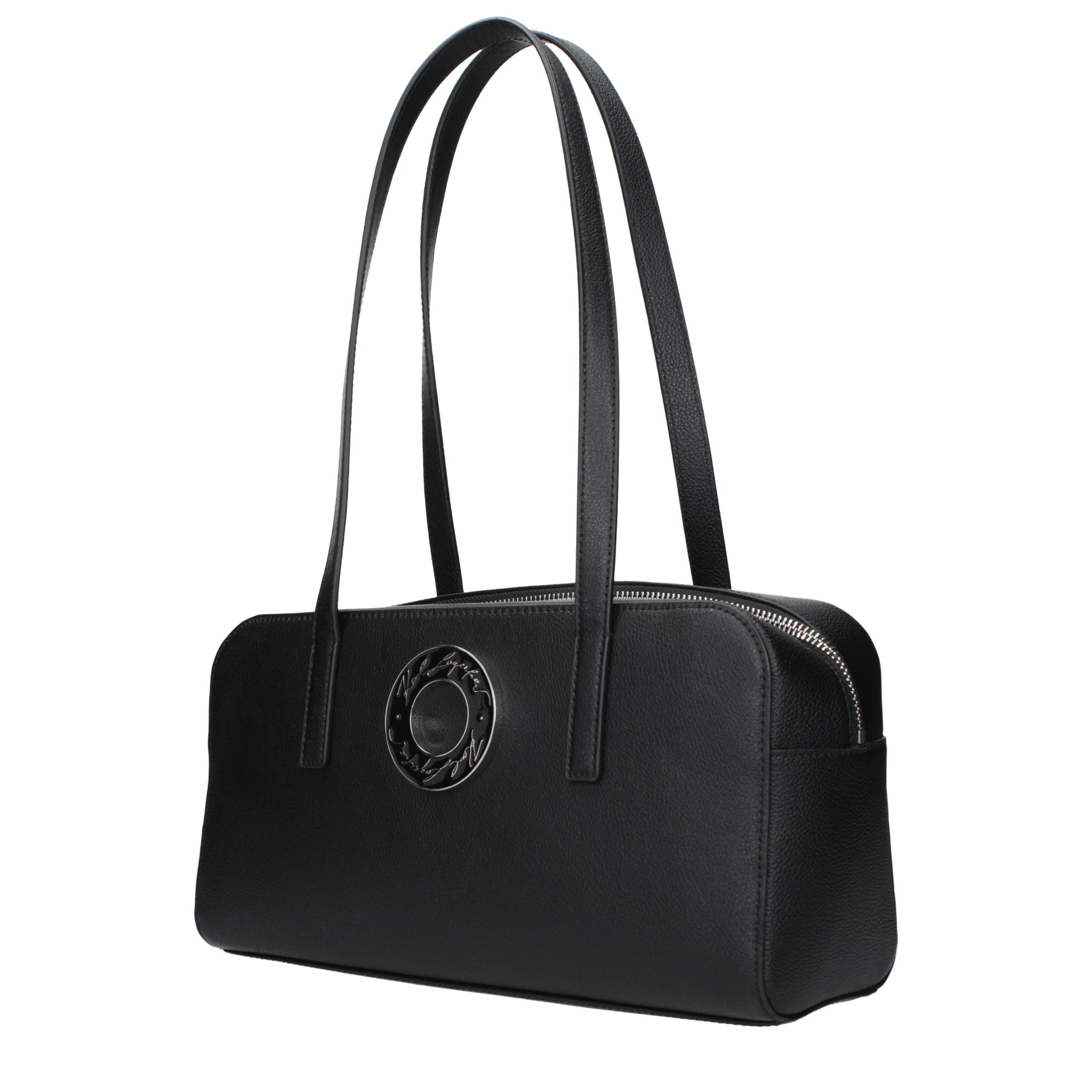 Karl Lagerfeld Black Leather Shoulder Bag Karl Lagerfeld