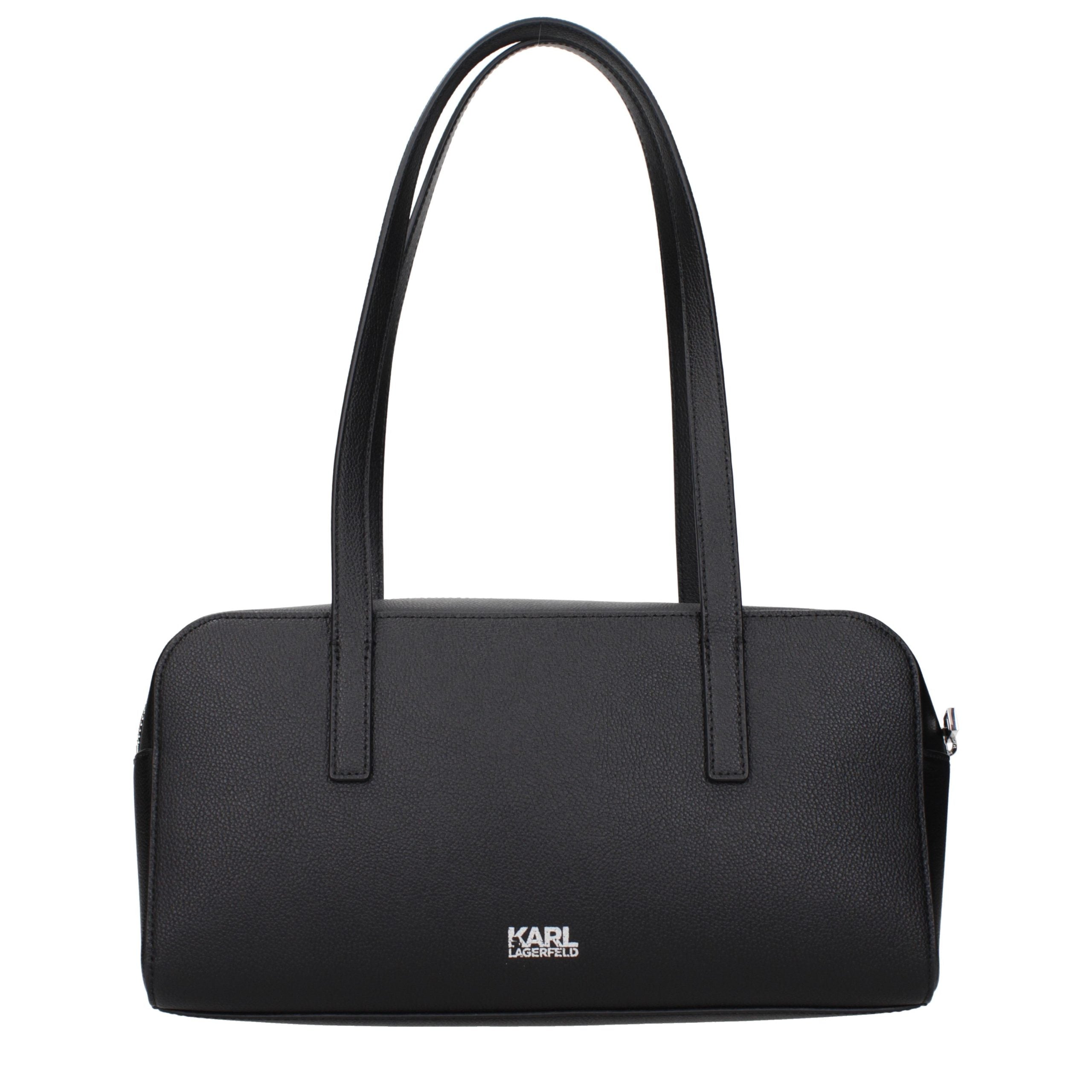 Karl Lagerfeld Black Leather Shoulder Bag Karl Lagerfeld