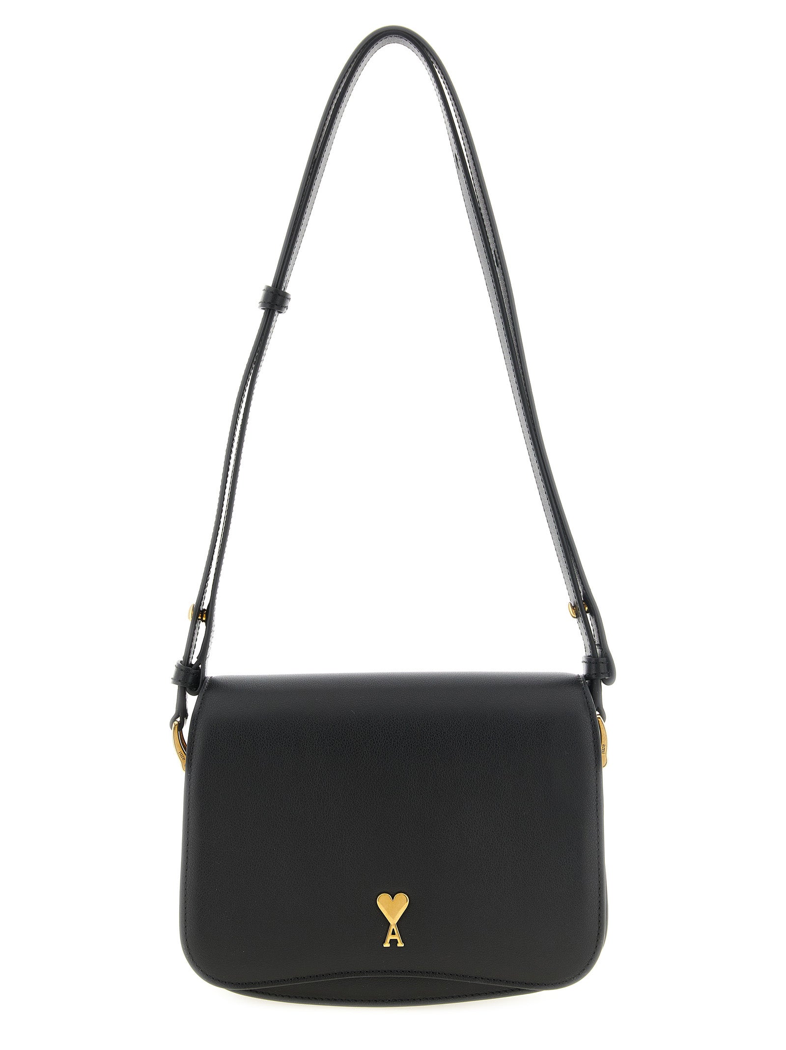 Ami Paris Black Cowhide Crossbody Bag Ami Paris