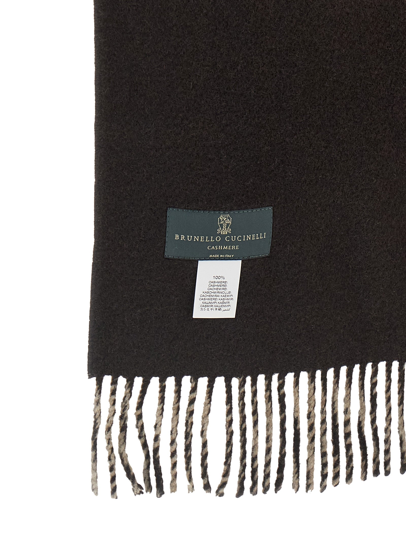Brunello Cucinelli Brown Cashmere Scarf Brunello Cucinelli