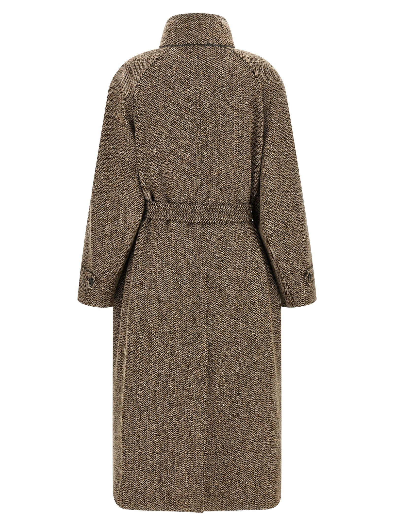 Brunello Cucinelli Brown Virgin Wool Coat Brunello Cucinelli
