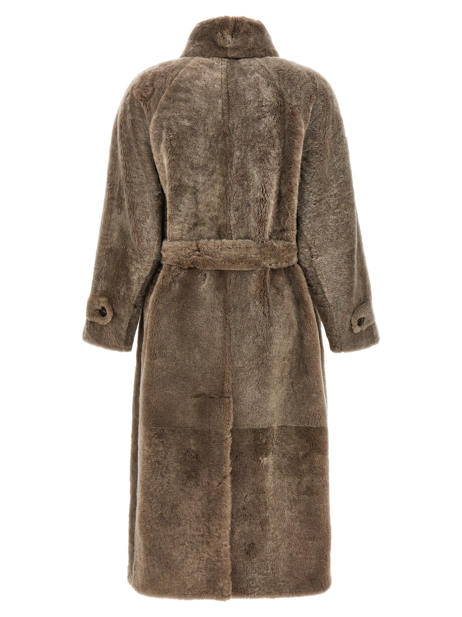 Brunello Cucinelli Brown Lamb Leather Coat Brunello Cucinelli