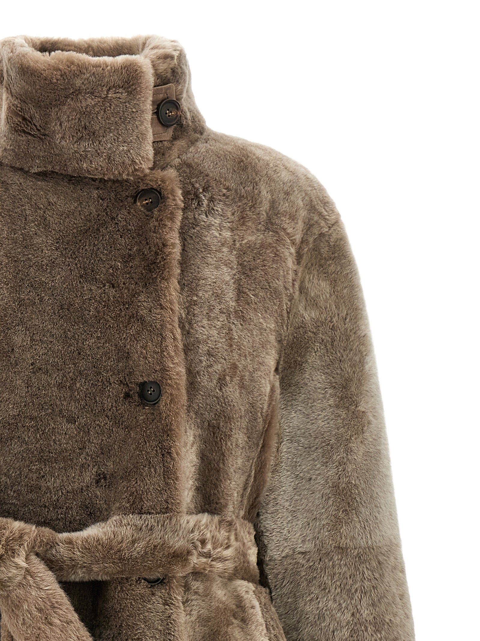 Brunello Cucinelli Brown Lamb Leather Coat Brunello Cucinelli
