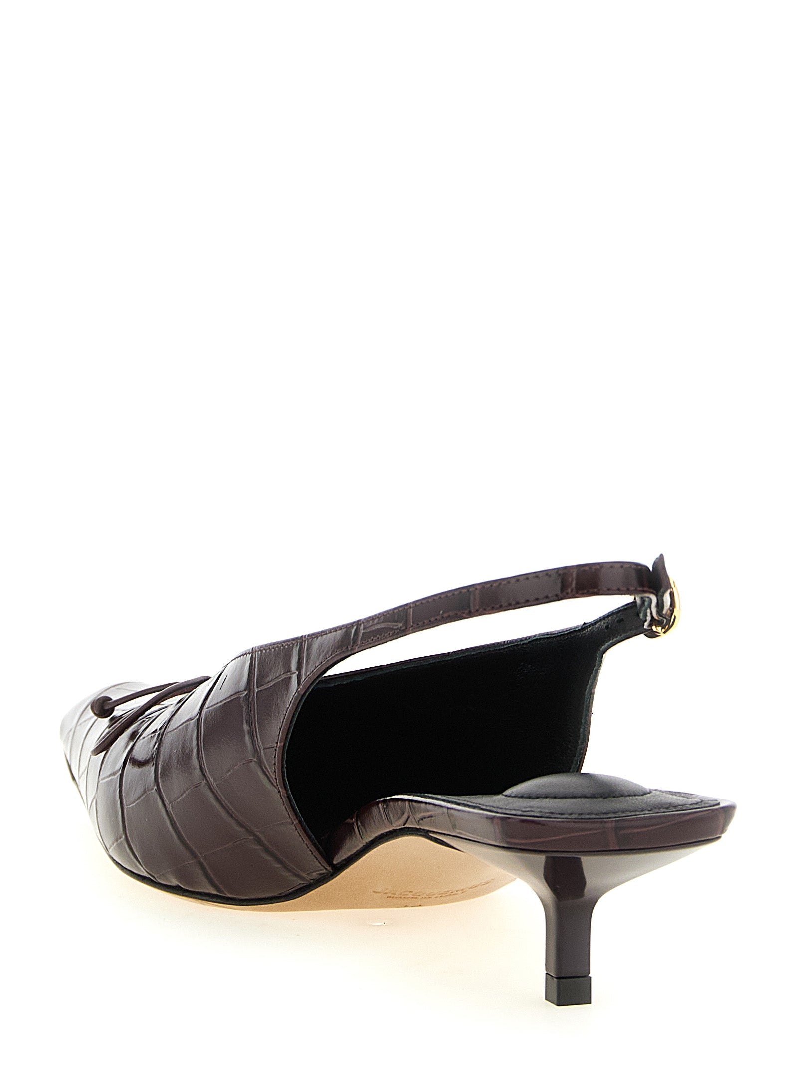 Jacquemus Bordeaux Calfskin Mid Heel Pumps Jacquemus