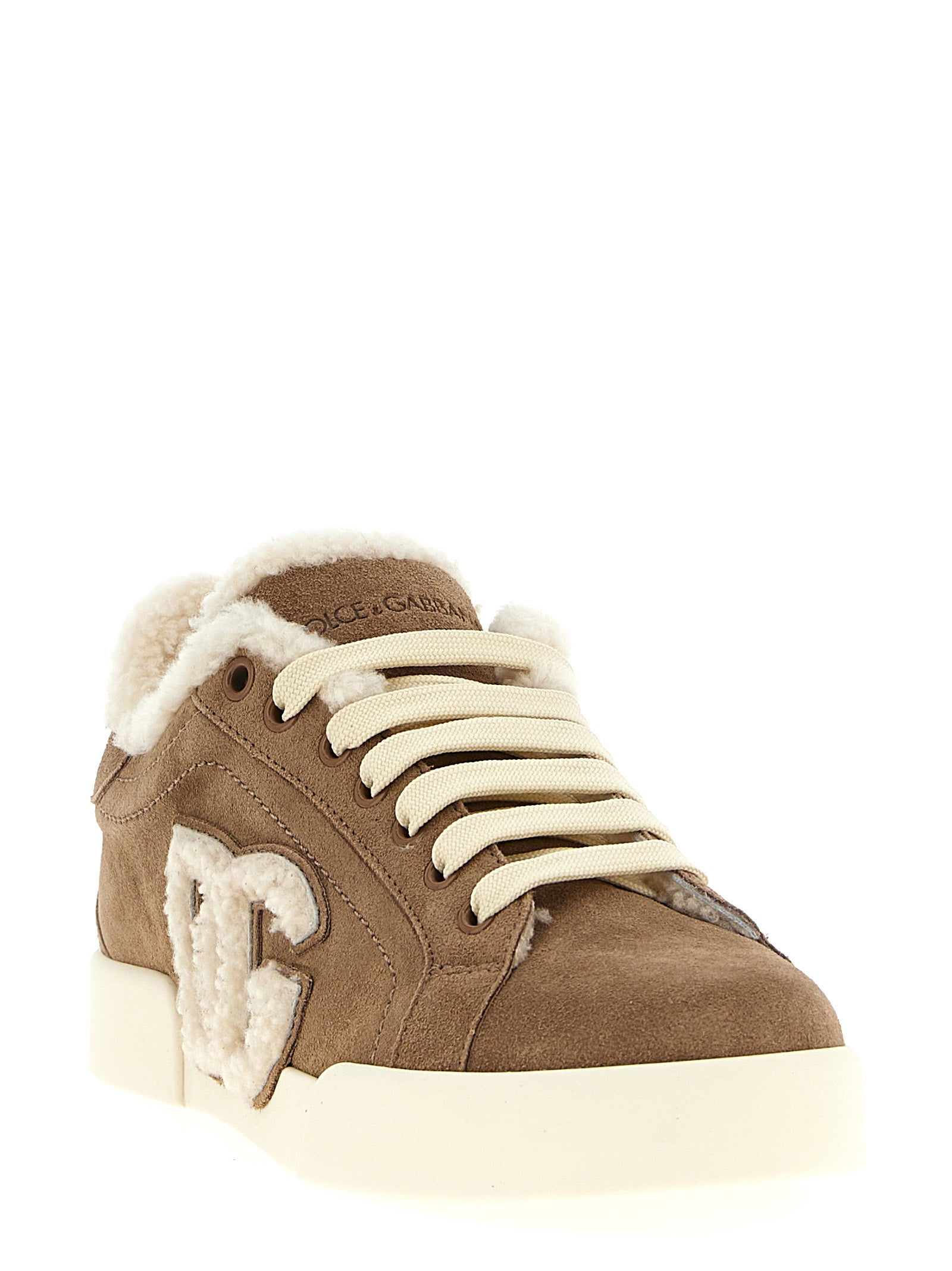 Dolce & Gabbana Brown Lambskin Sneakers Dolce & Gabbana