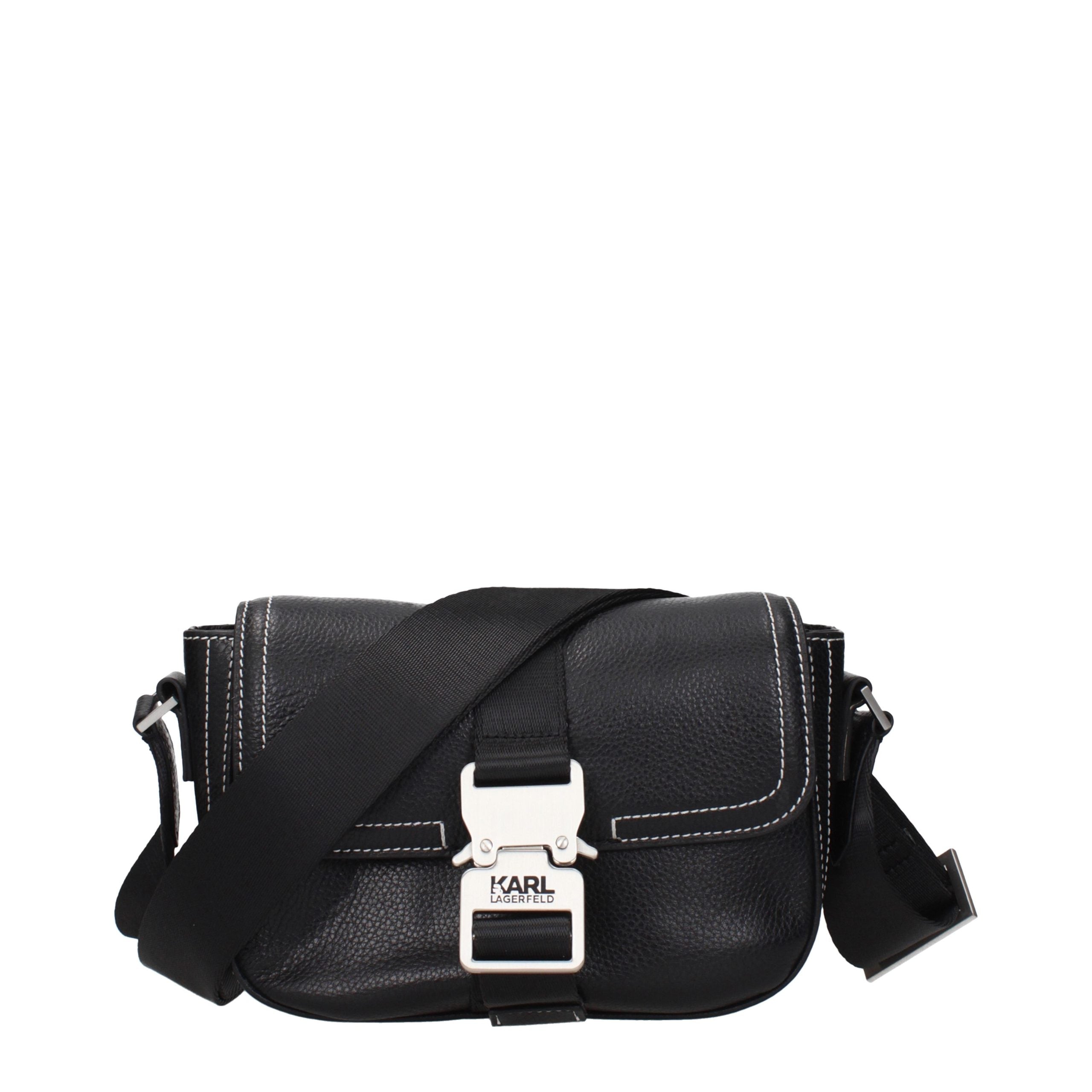 Karl Lagerfeld Black Leather Crossbody Bag Karl Lagerfeld