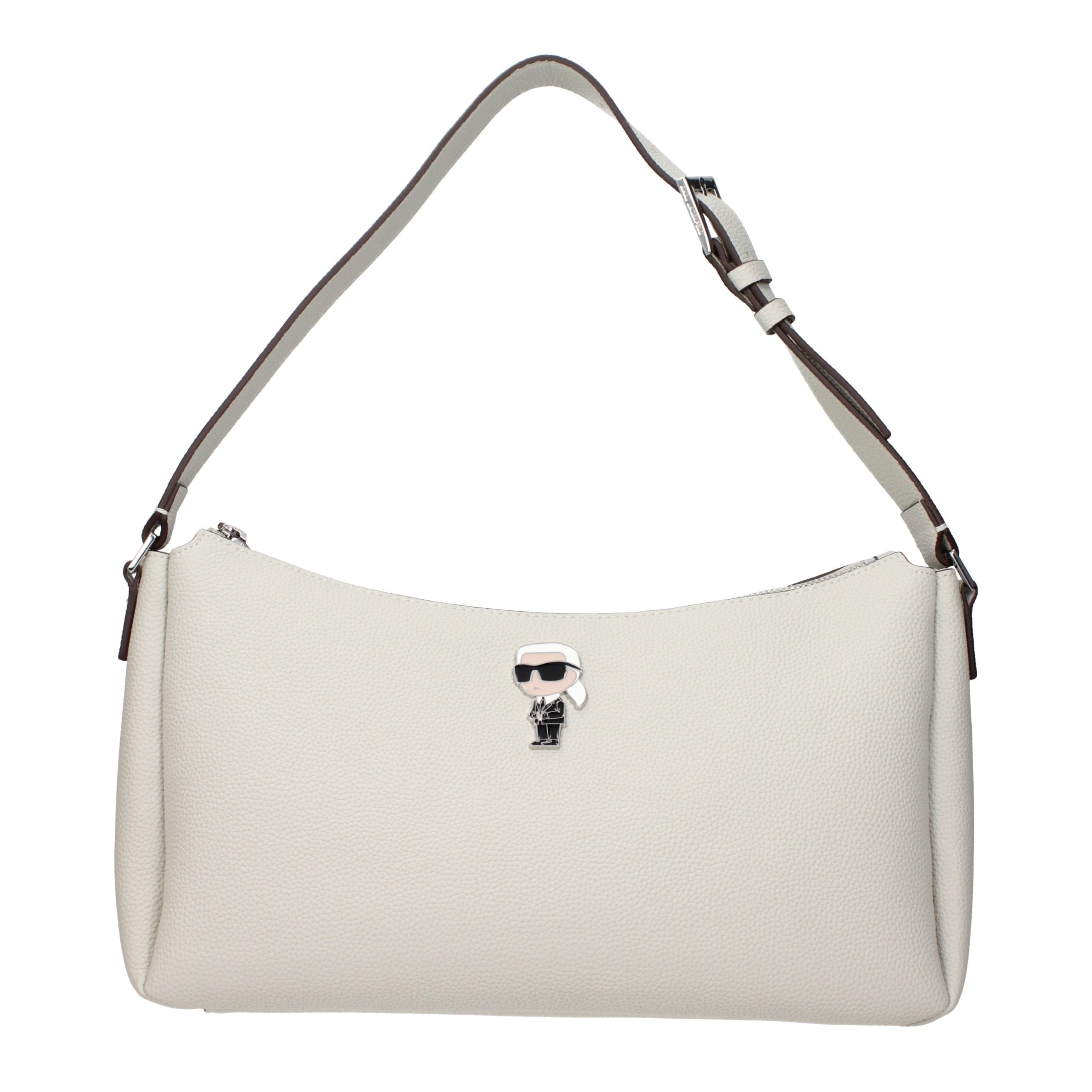 Karl Lagerfeld Gray Leather Shoulder Bag Karl Lagerfeld
