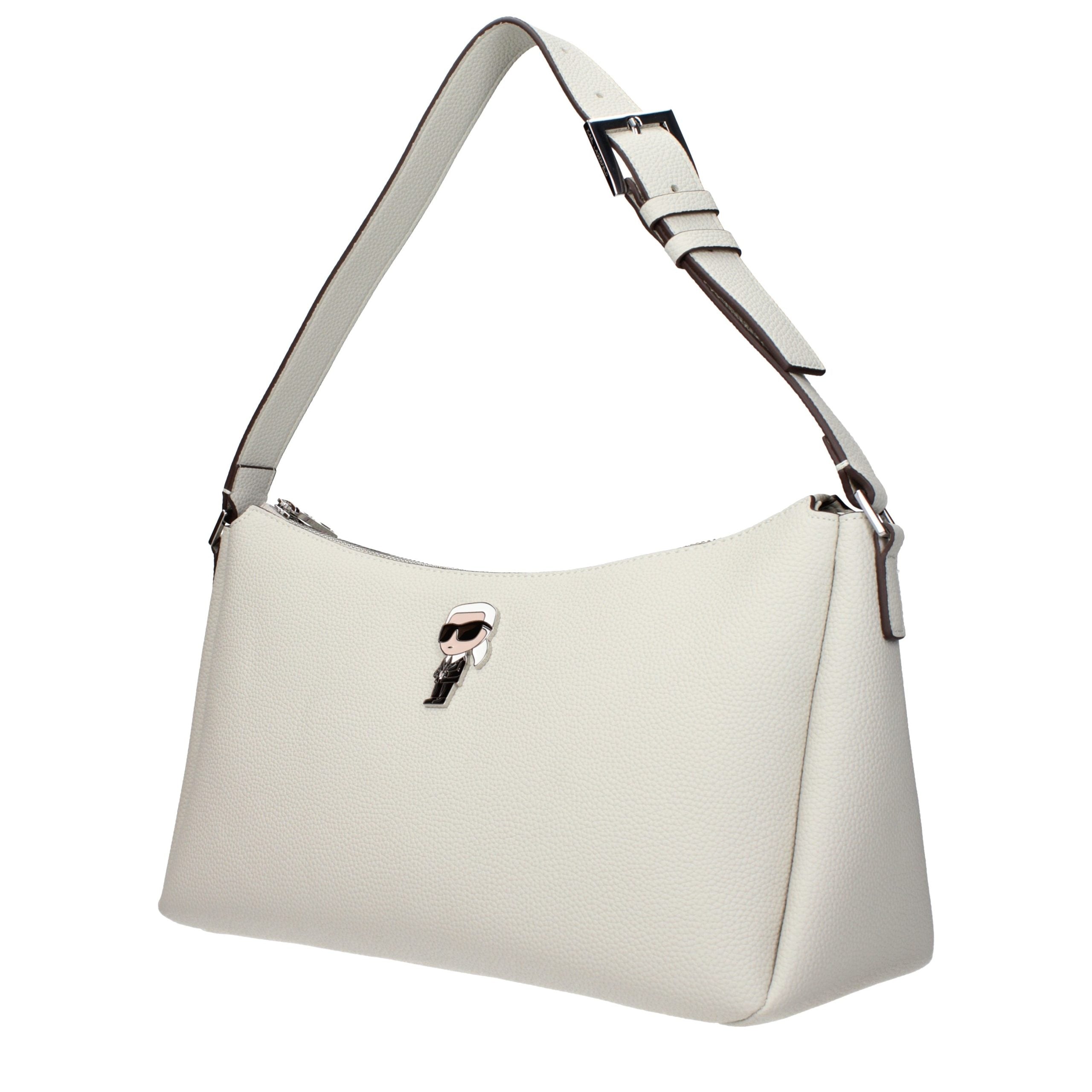 Karl Lagerfeld Gray Leather Shoulder Bag Karl Lagerfeld