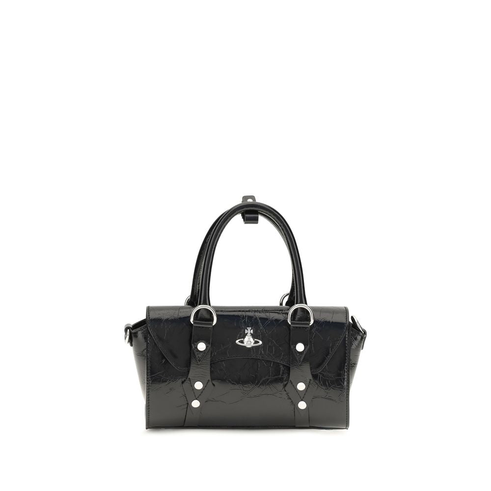 Vivienne Westwood Black Calf Leather Bos Taurus Shoulder Bag Vivienne Westwood