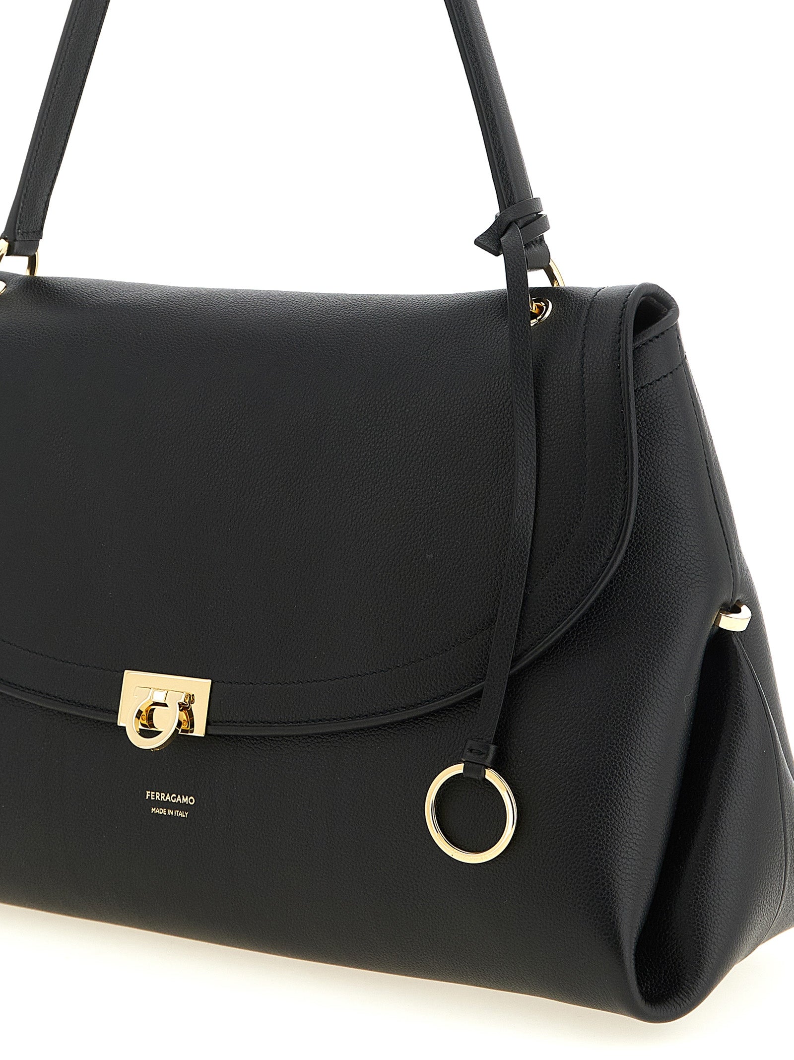 Ferragamo Black Calfskin Shoulder Bag Ferragamo