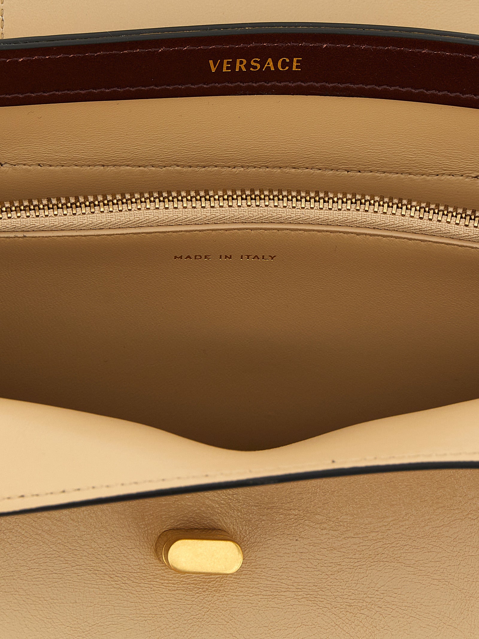 Versace Beige Calfskin Shoulder Bag