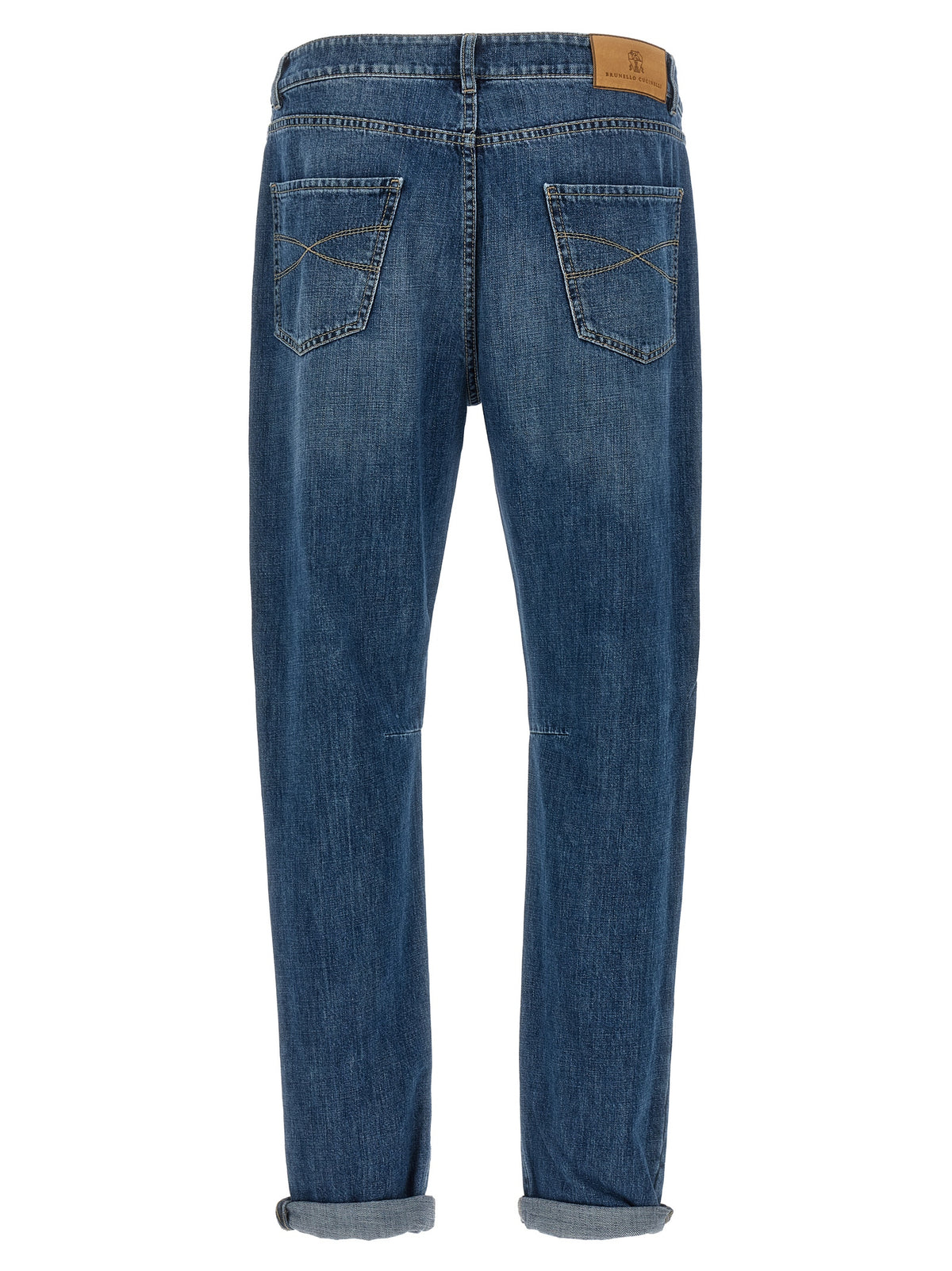Brunello Cucinelli Blue Cotton Straight-Leg Jeans