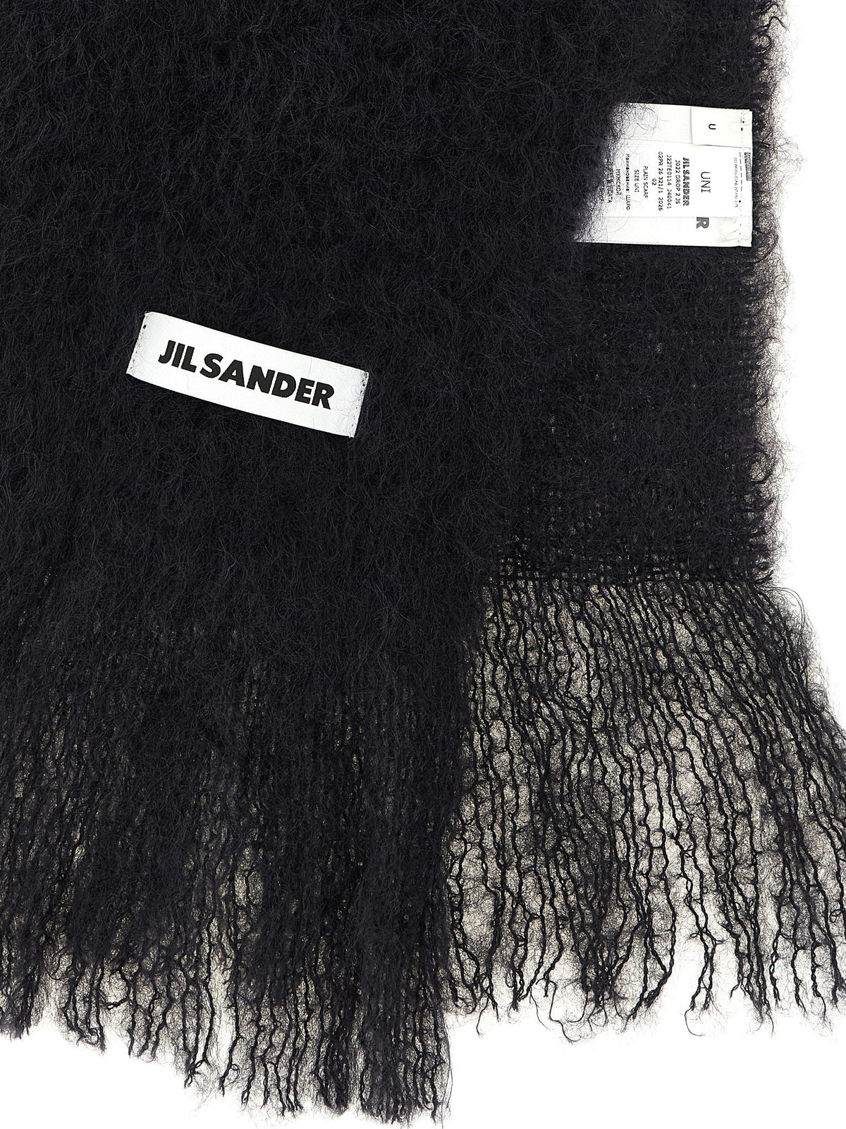 Jil Sander Black Wool Scarf