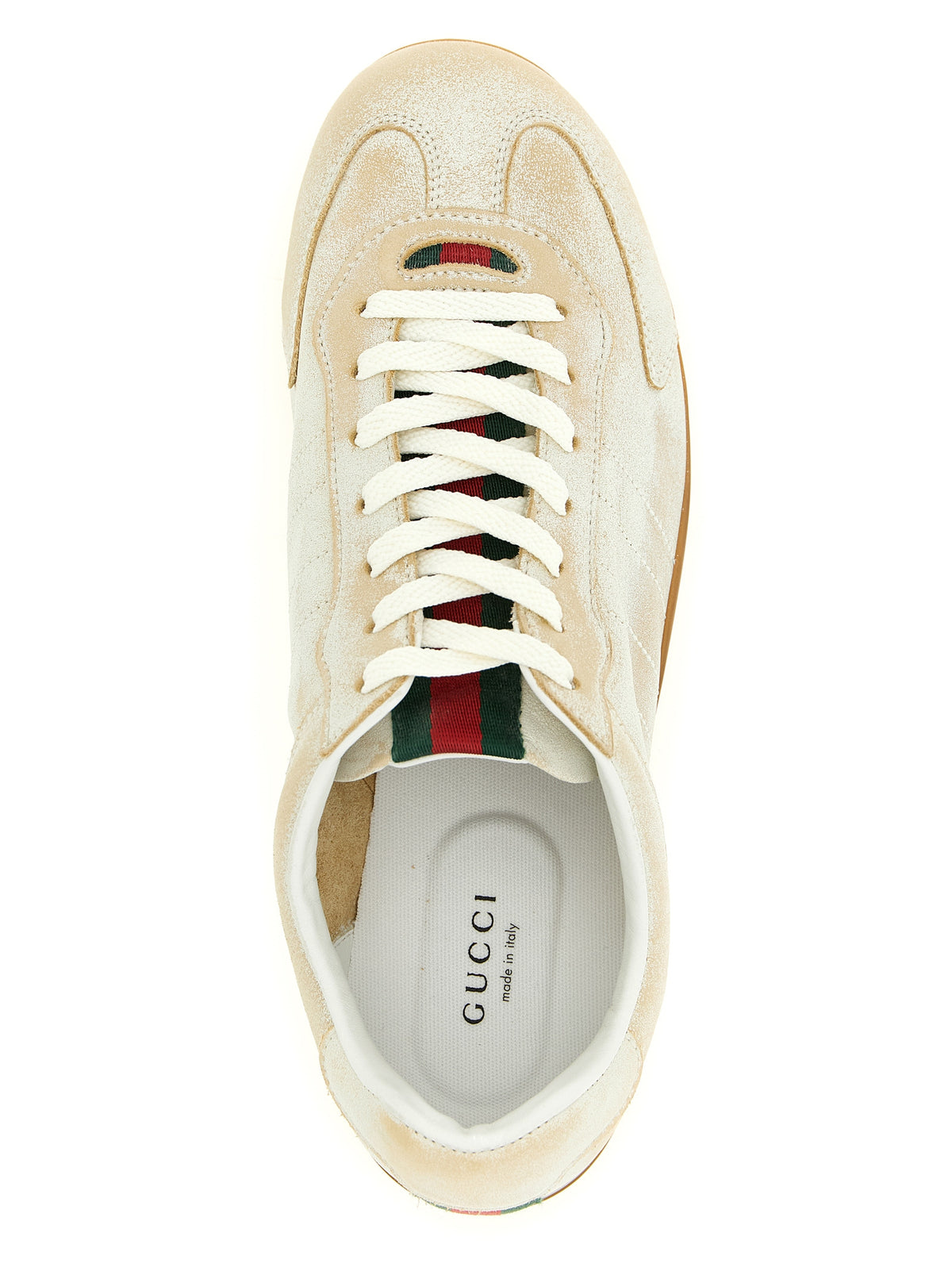 Gucci Beige Calfskin Low Top Sneakers