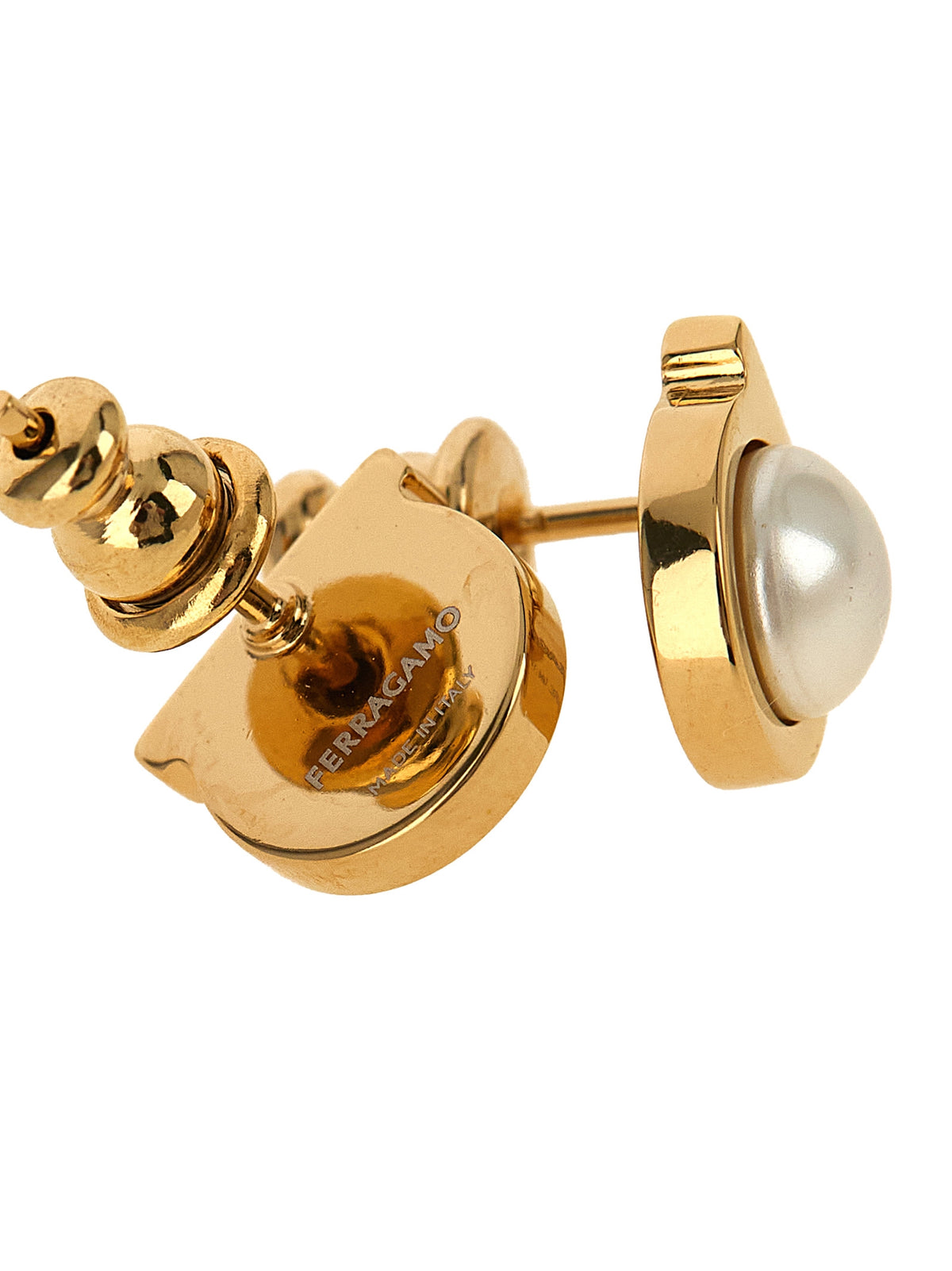 Ferragamo Gold Brass Earrings