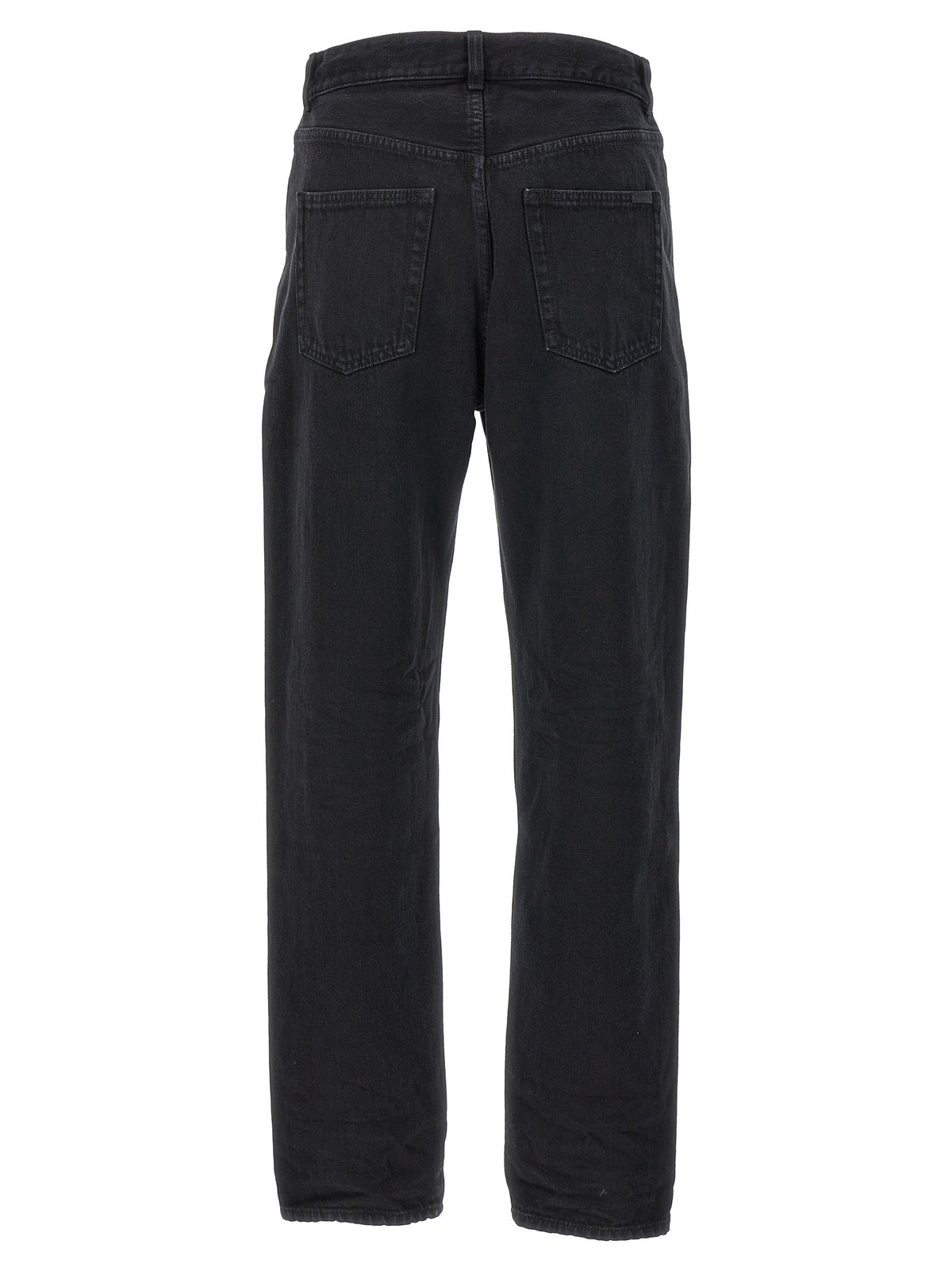 Saint Laurent Black Cotton Straight-Leg Jeans