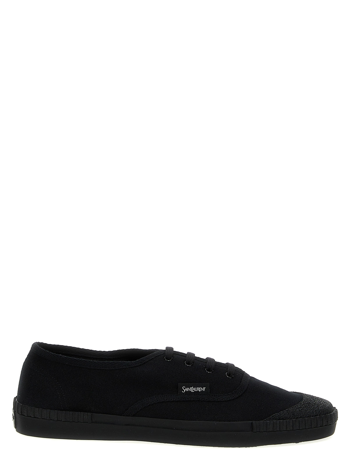 Saint Laurent Black Cotton Low Top Sneakers