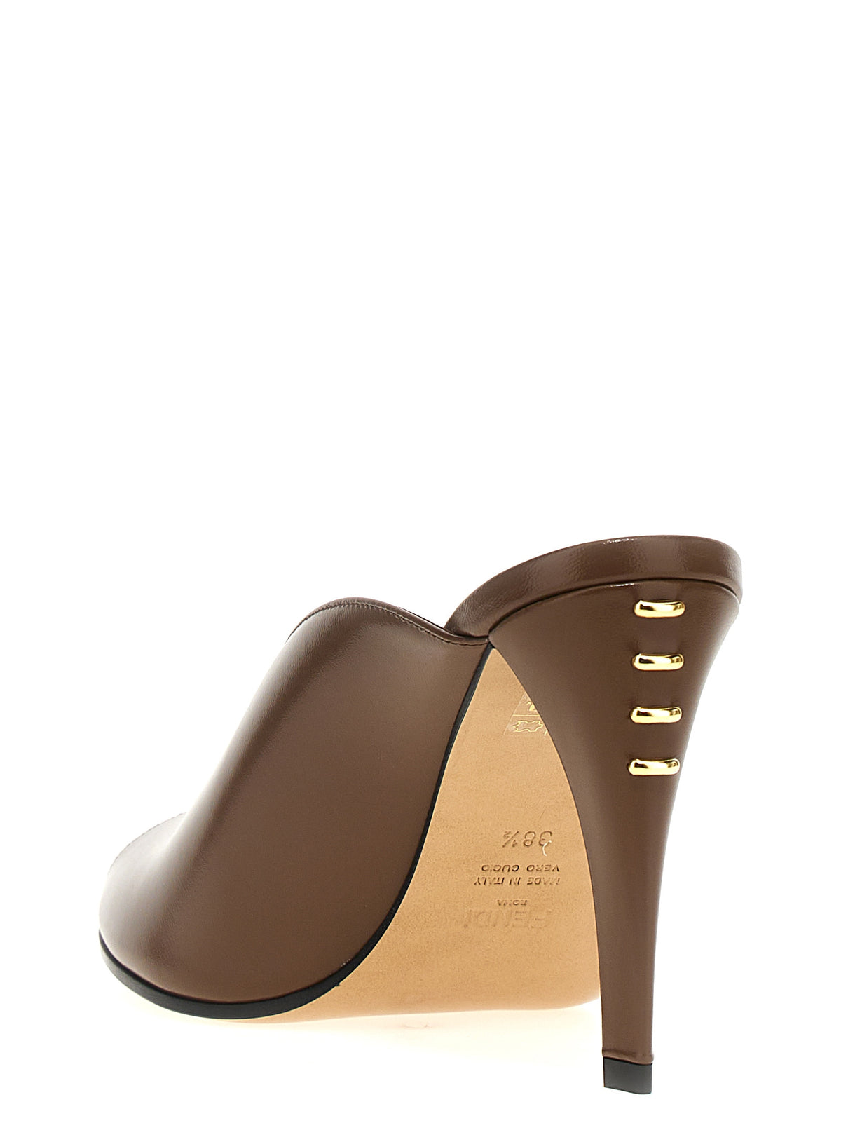 Fendi Brown Lamb Leather High Heel Pumps