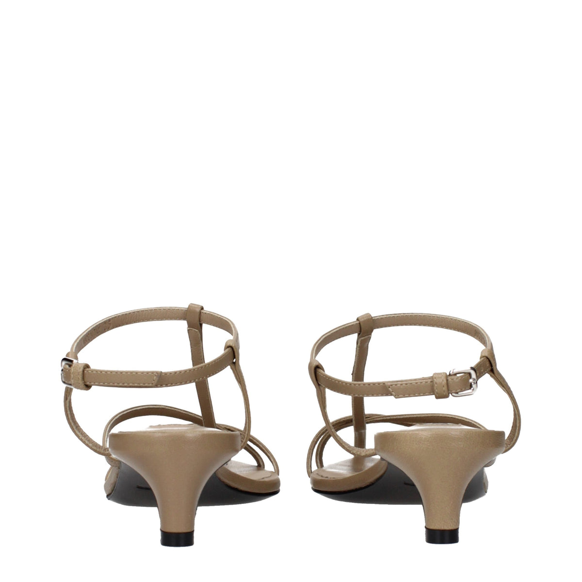 Jil Sander Beige Leather Flat Sandals