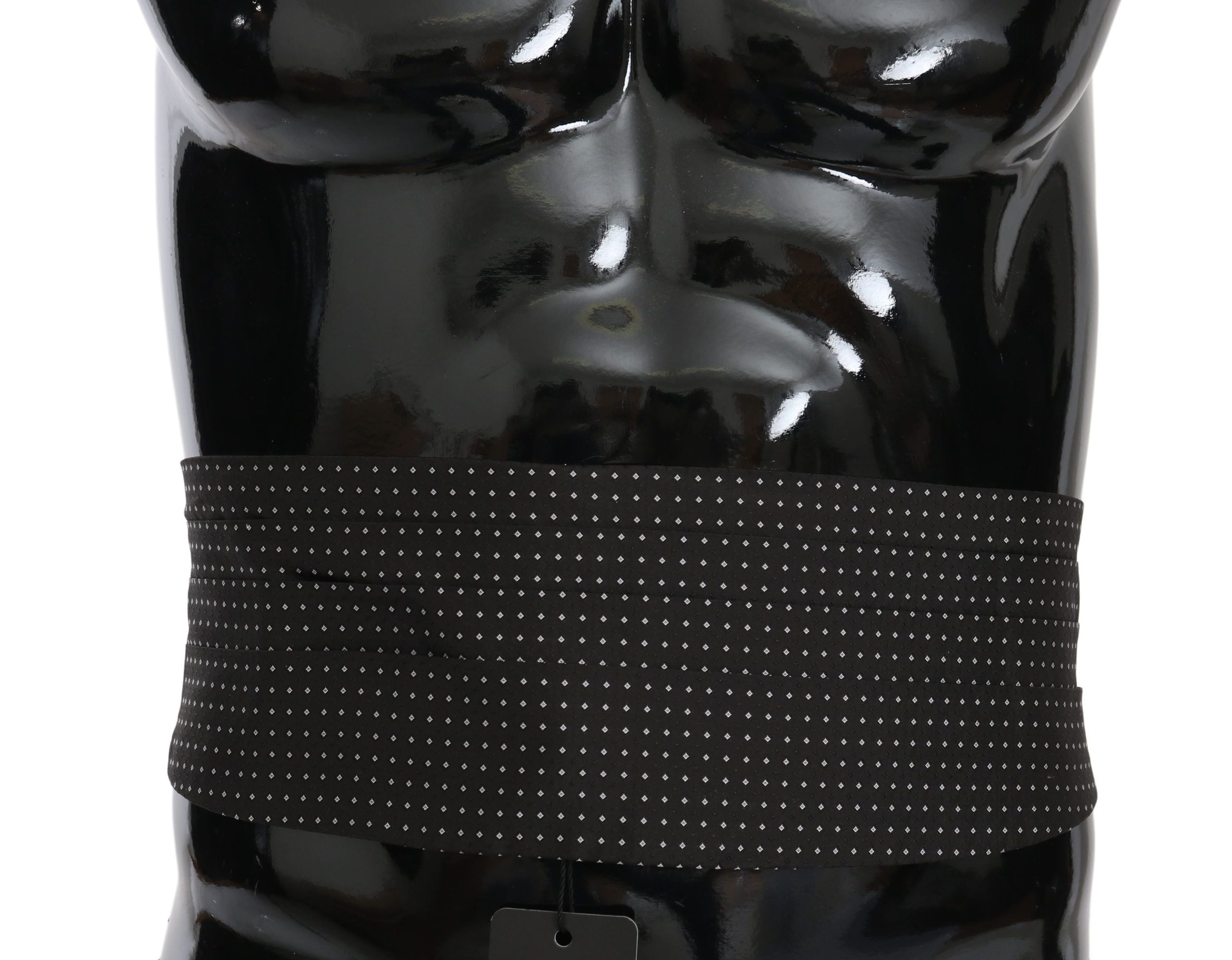 Dolce & Gabbana Black Dotted Waist Belt Silk Cummerbund Dolce & Gabbana