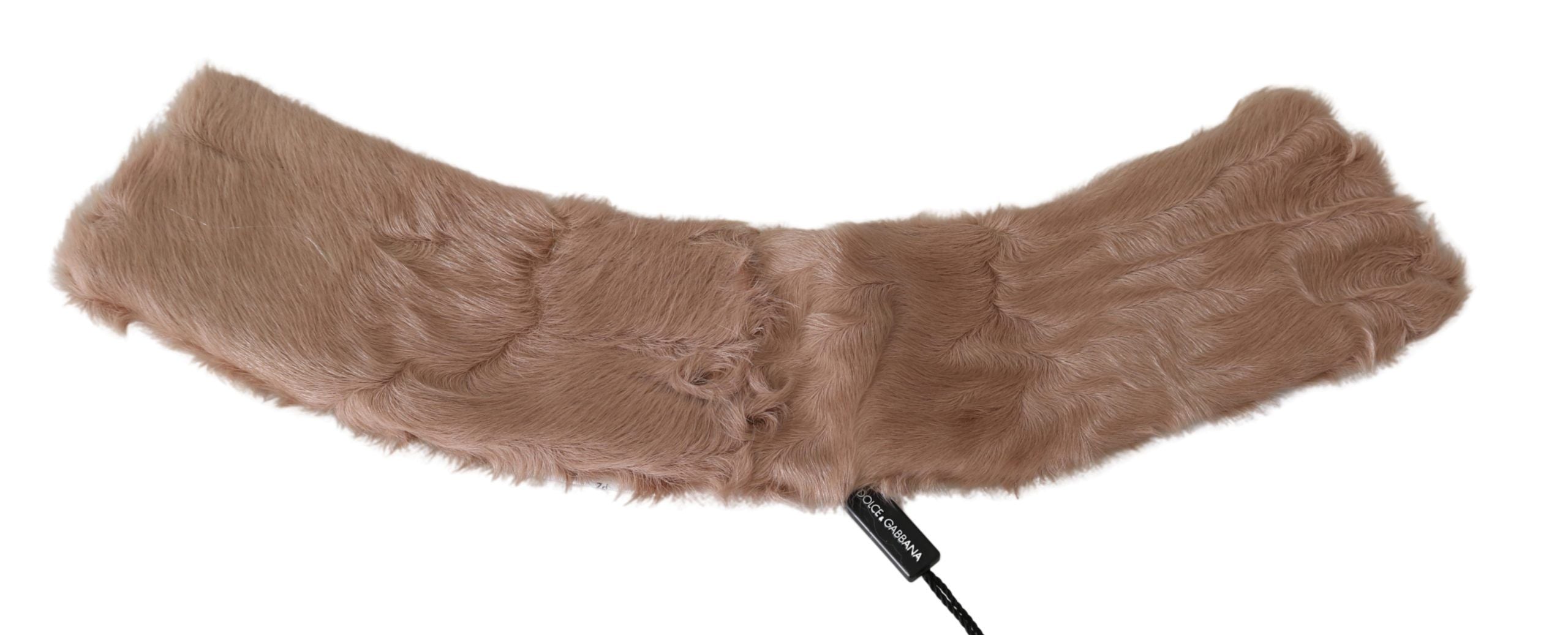 Dolce & Gabbana Beige Fur Neck Collar Lambskin Scarf Dolce & Gabbana