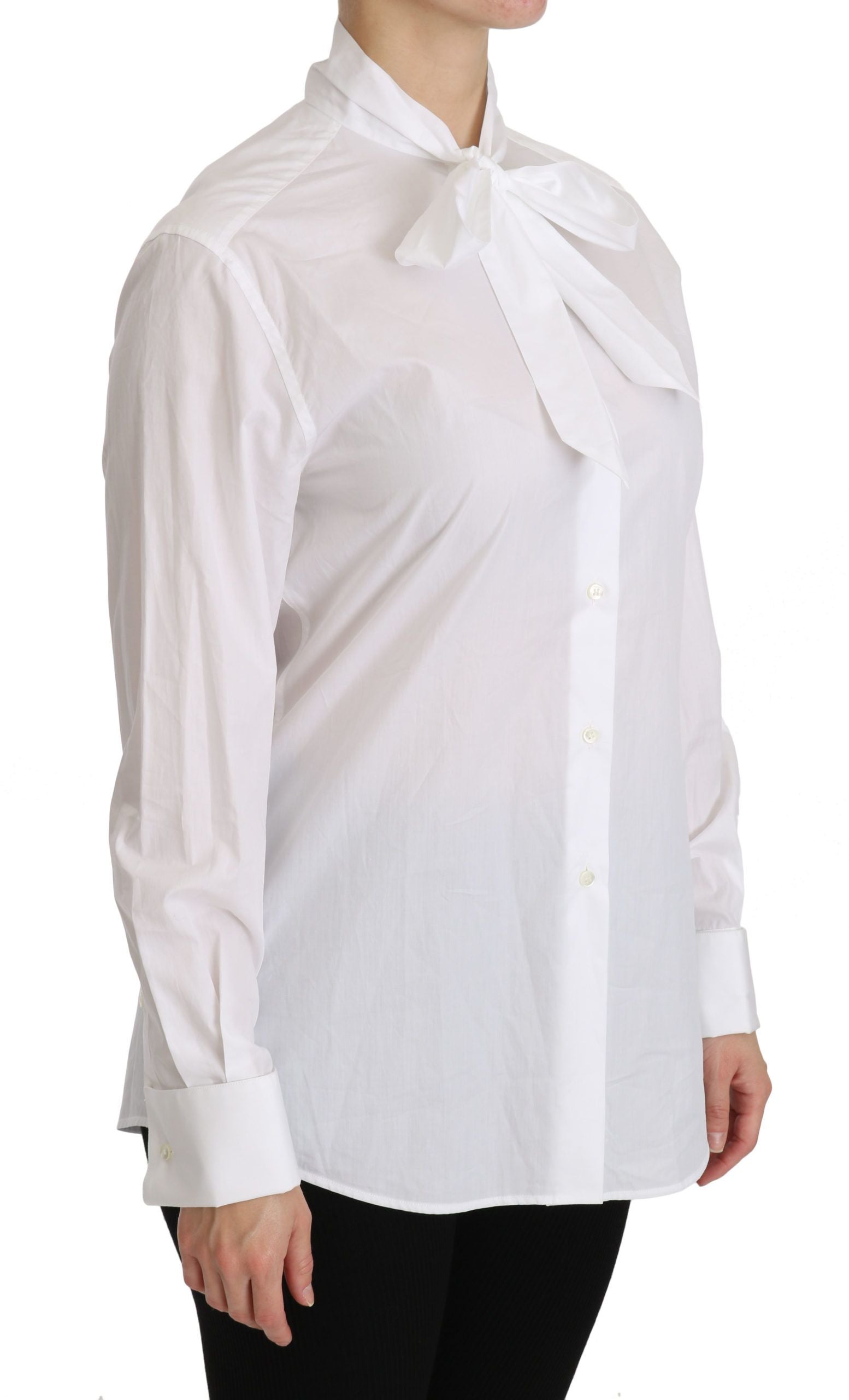 Dolce & Gabbana White Turtle Neck Long Sleeve Polo Shirt Dolce & Gabbana