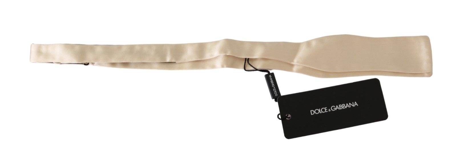 Dolce & Gabbana Beige Slim Skinny Men Necktie 100% Silk Bowtie Dolce & Gabbana