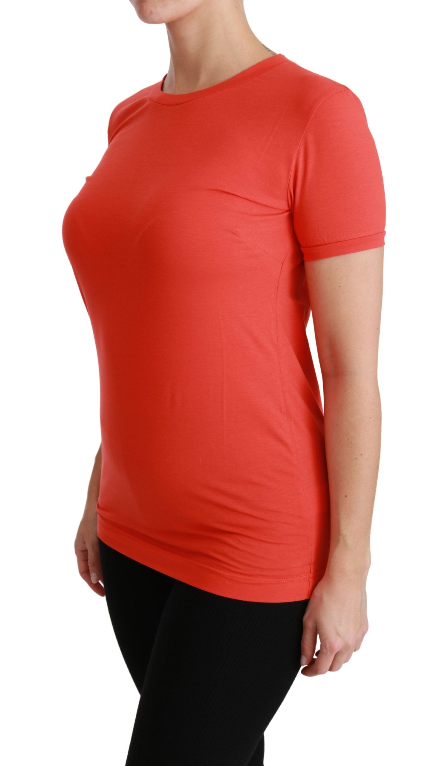 Dolce & Gabbana Red Crewneck Short Sleeve T-shirt Cotton Top Dolce & Gabbana