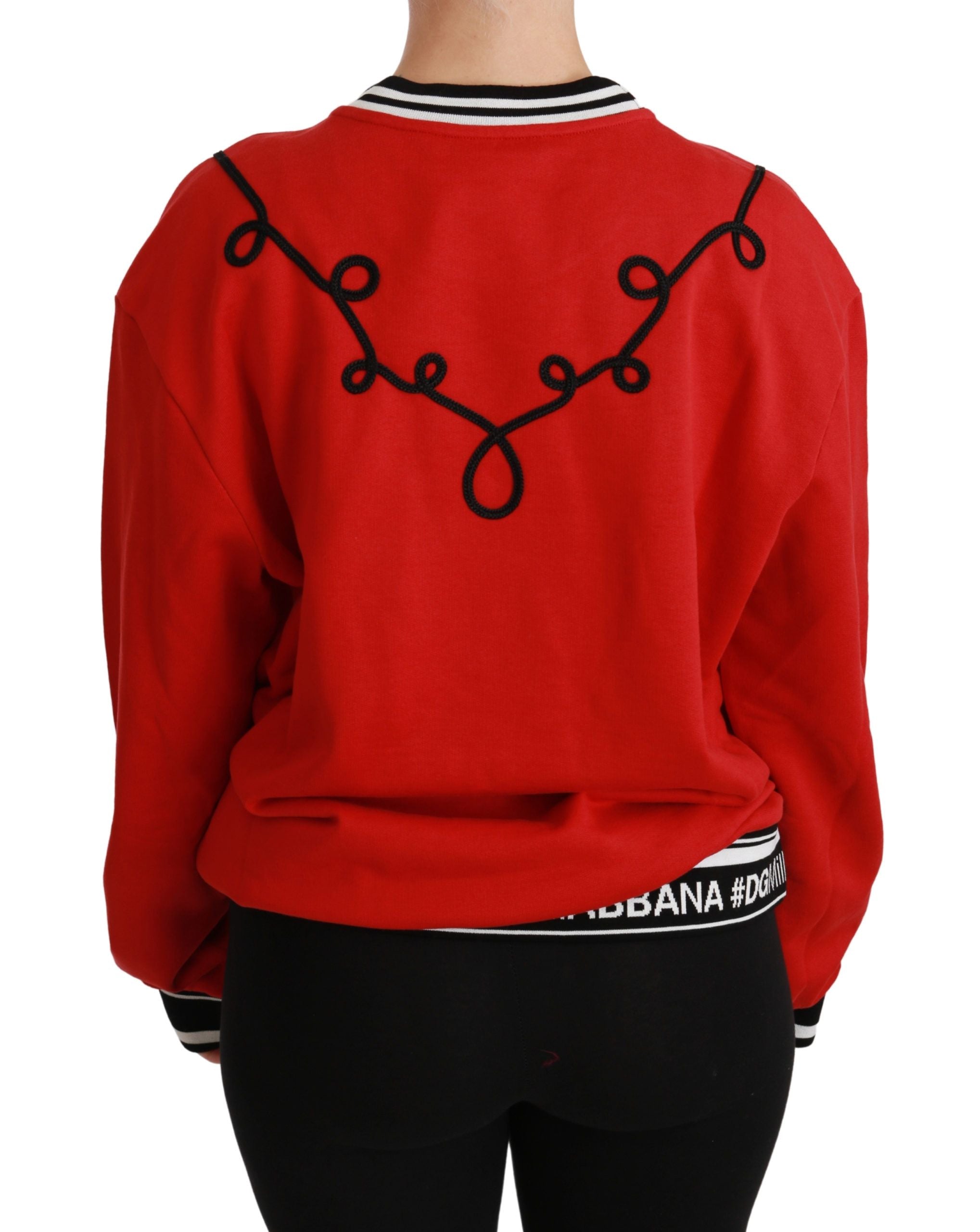 Dolce & Gabbana Red Queen Sequined Love Pullover Sweater Dolce & Gabbana