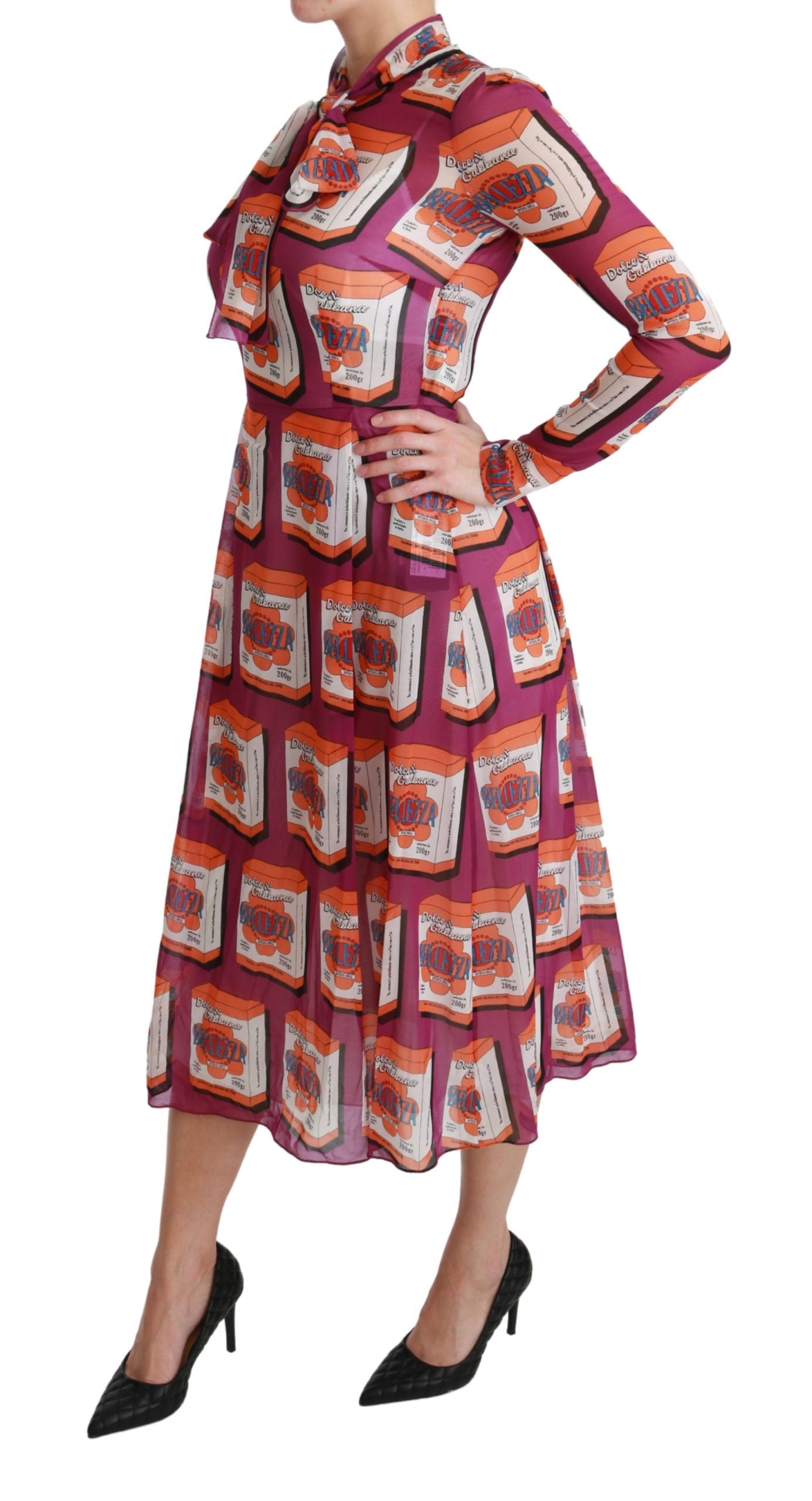 Dolce & Gabbana Purple Silk Bellezza A-Line Gown Dress Dolce & Gabbana