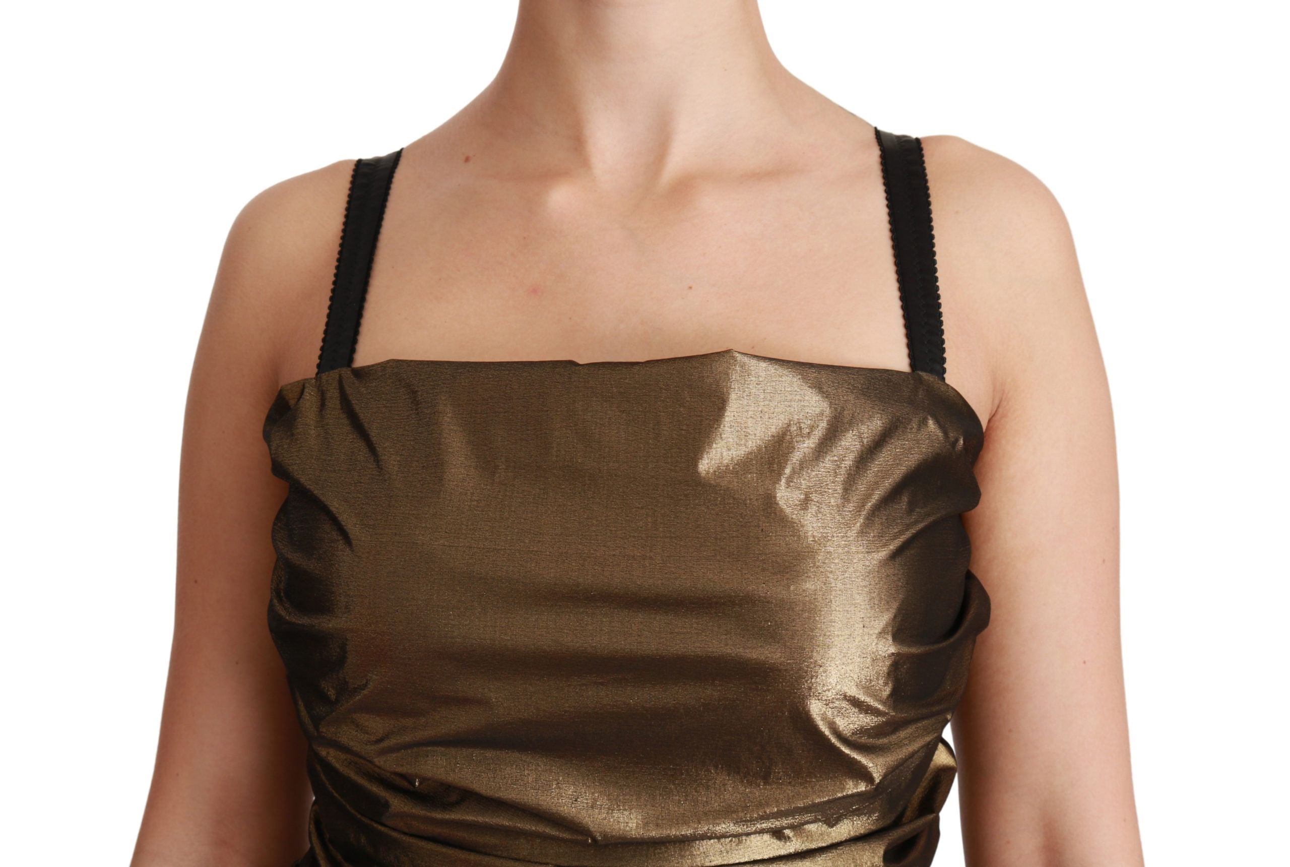 Dolce & Gabbana Nylon Bronze Bodycon Sheath Mini Dress Dolce & Gabbana
