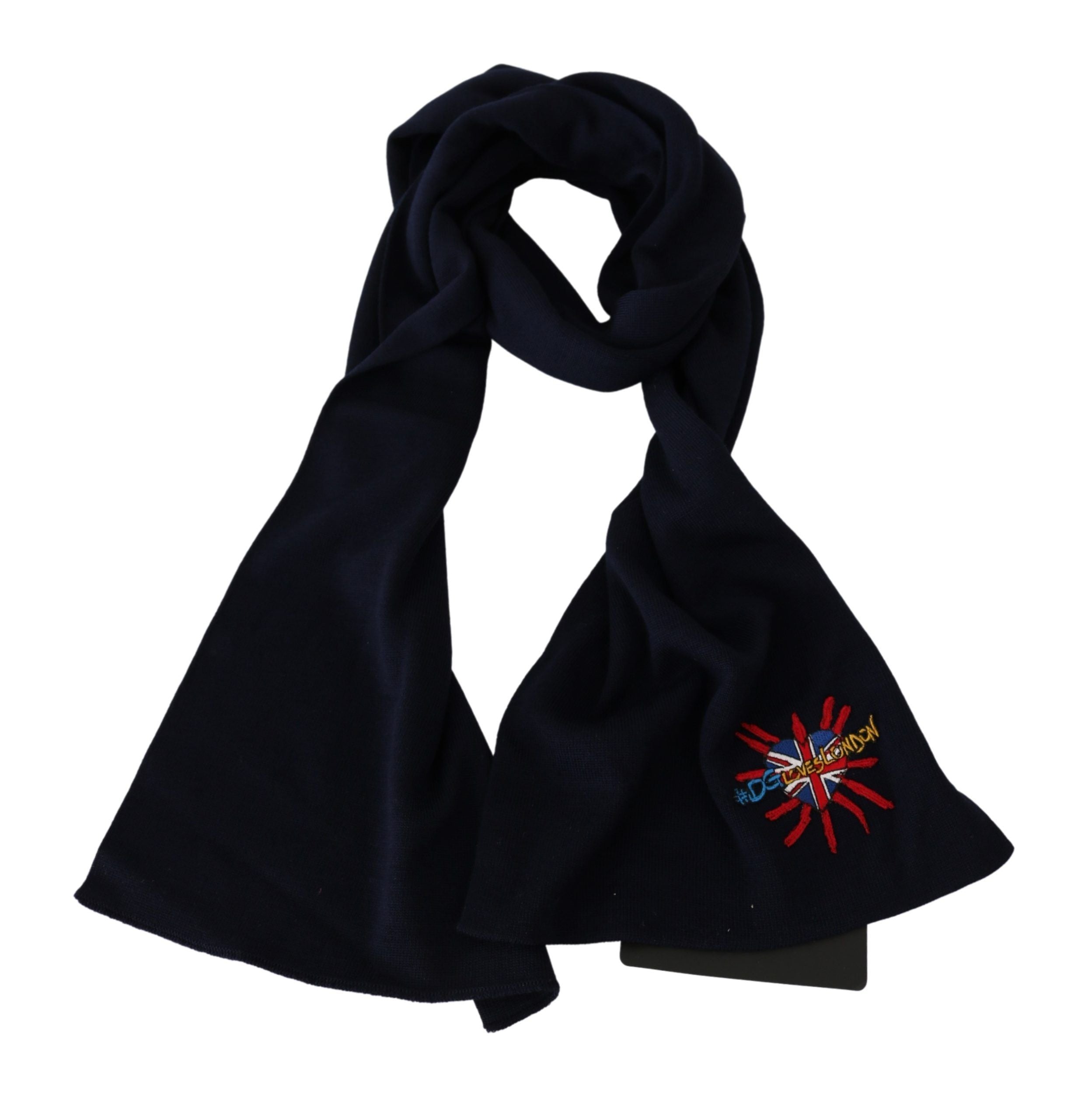 Dolce & Gabbana Blue #DGLovesLondon Wrap Shawl Wool Scarf Dolce & Gabbana