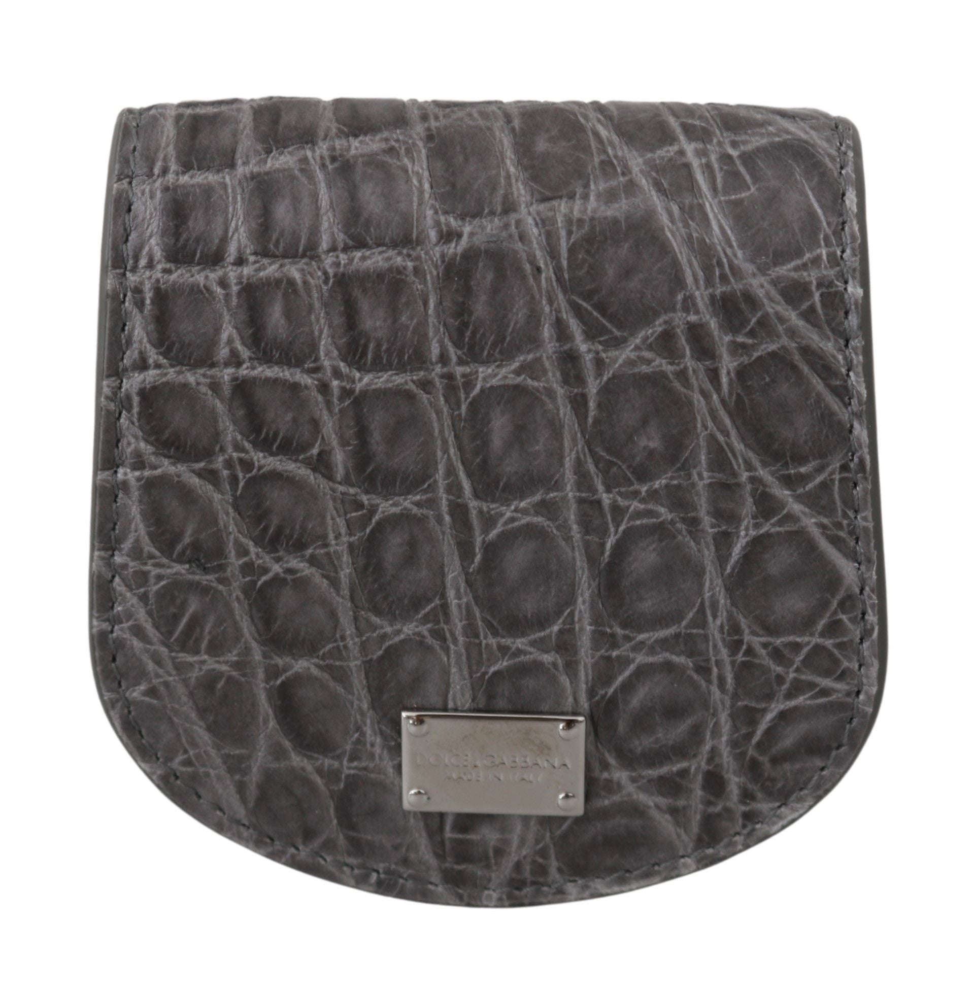 Dolce & Gabbana Gray Exotic Skin Condom Case Holder Pocket Wallet Dolce & Gabbana