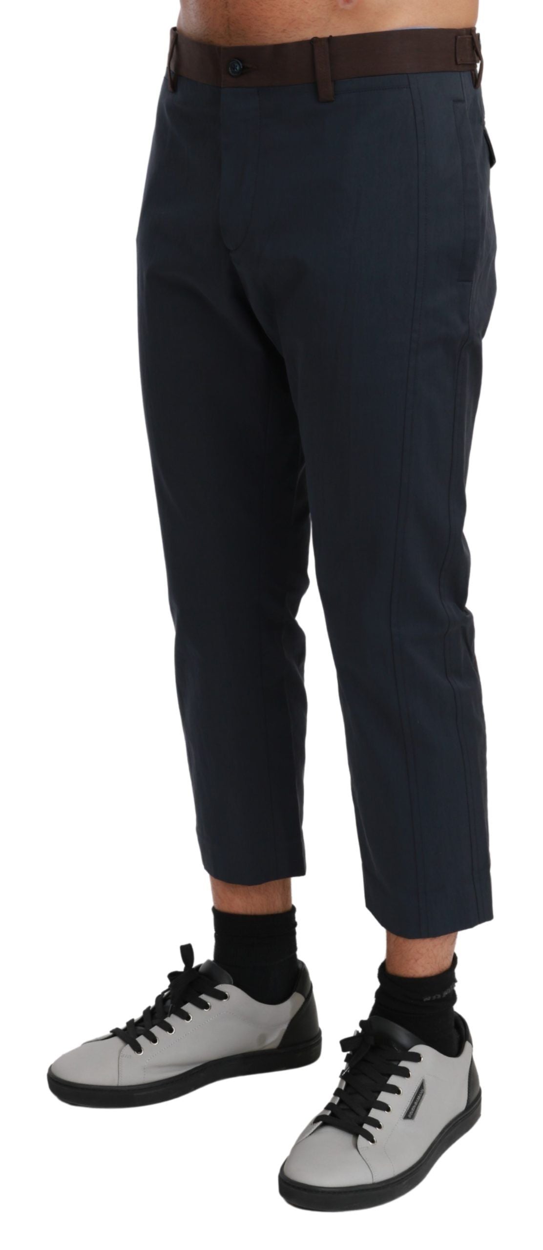 Dolce & Gabbana Brown Stripes Cropped Trousers Pants Dolce & Gabbana