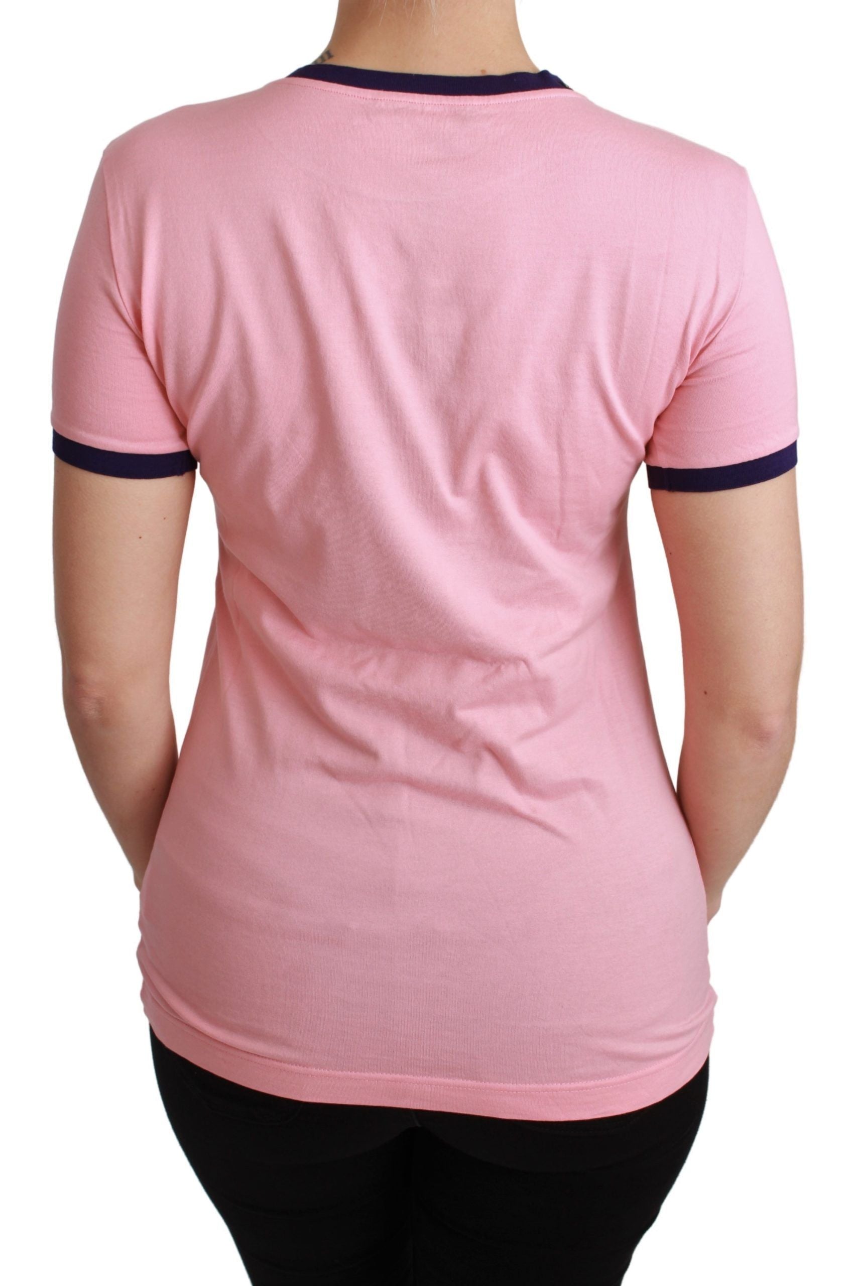 Dolce & Gabbana Pink YEAR OF THE PIG Top Cotton T-shirt Dolce & Gabbana
