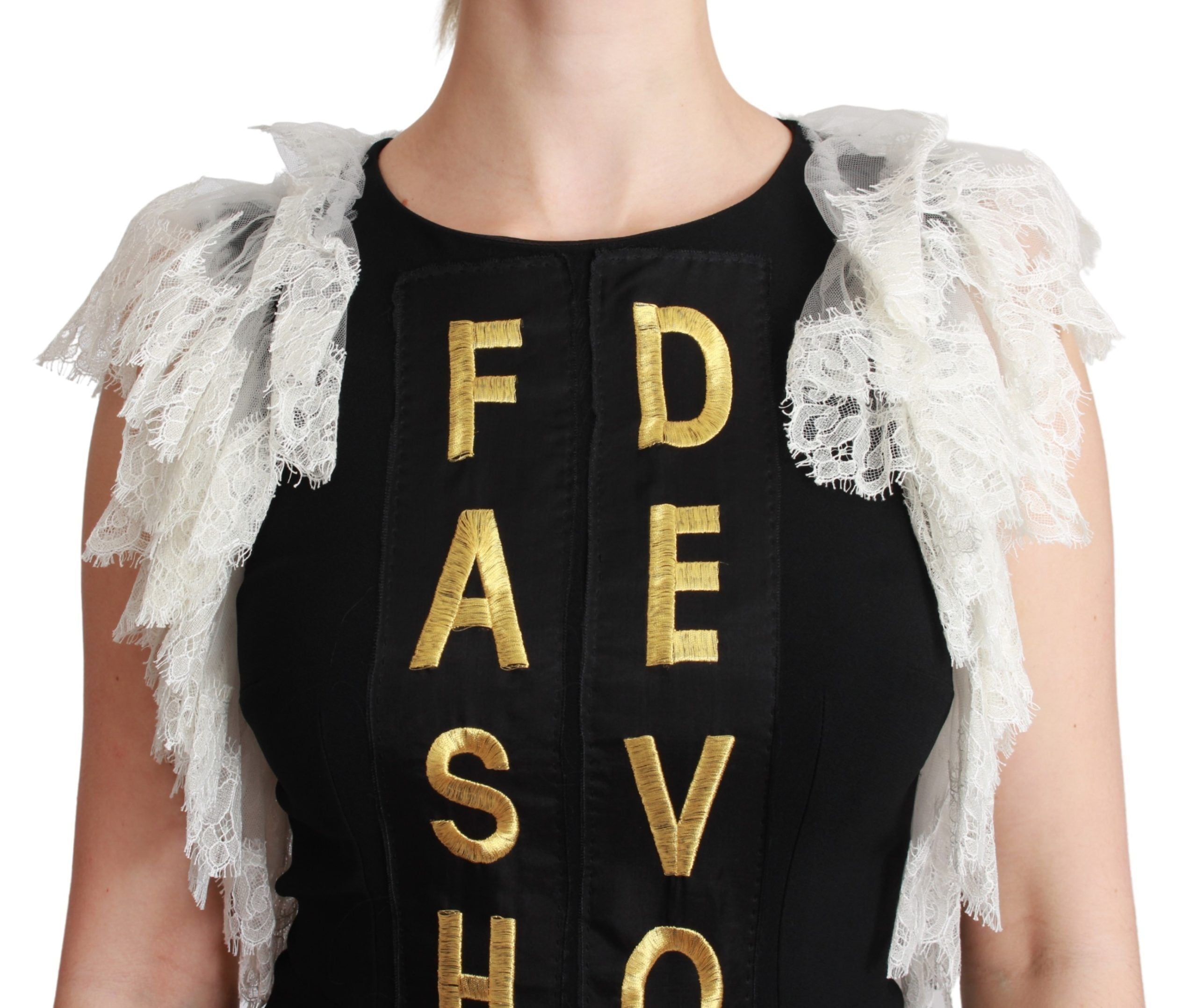 Dolce & Gabbana Black Fashion Devotion Sheath Mini Dress Dolce & Gabbana
